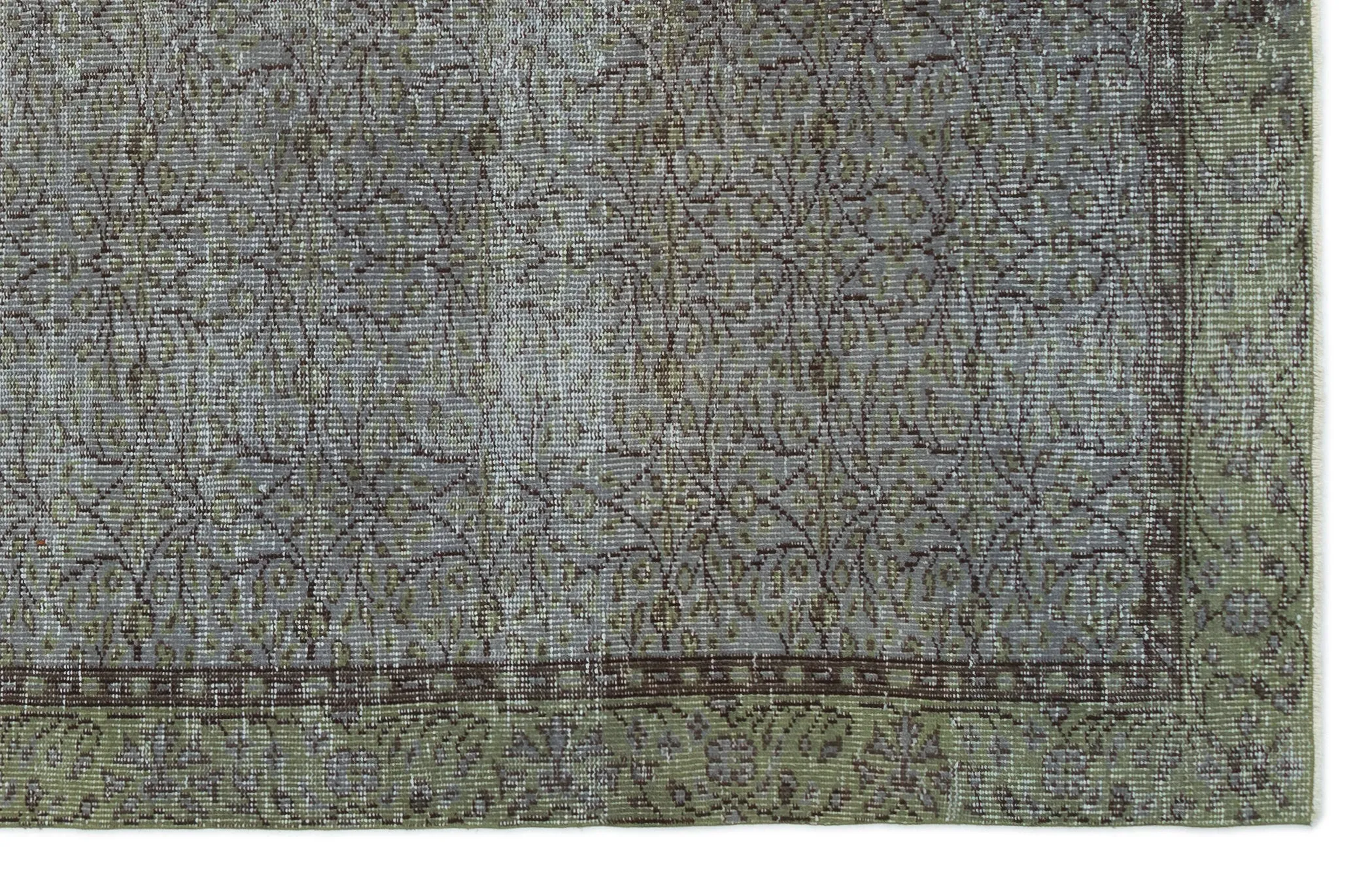 Retro Design Gray Over Dyed Vintage Rug 6'2'' x 9'8'' ft 187 x 295 cm