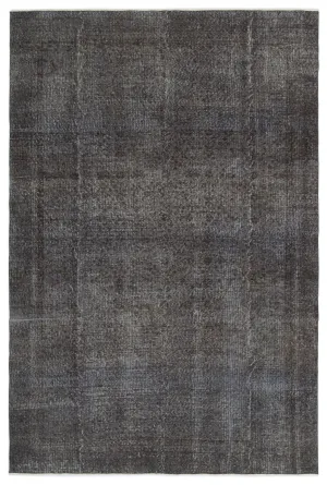 Retro Design Gray Over Dyed Vintage Rug 6'3'' x 9'5'' ft 191 x 288 cm