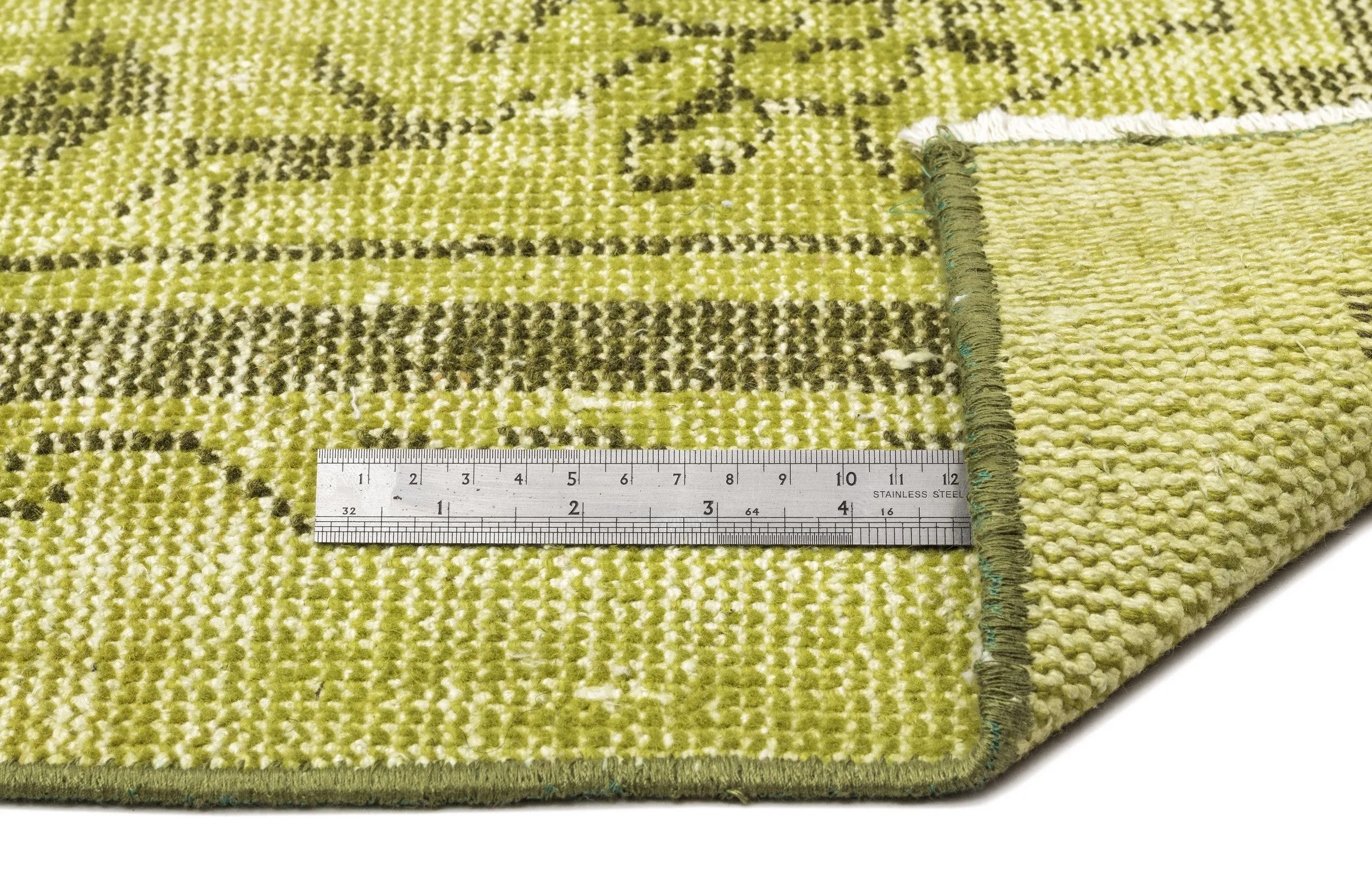 Retro Design Green Over Dyed Vintage Rug 5'2'' x 8'7'' ft 158 x 262 cm