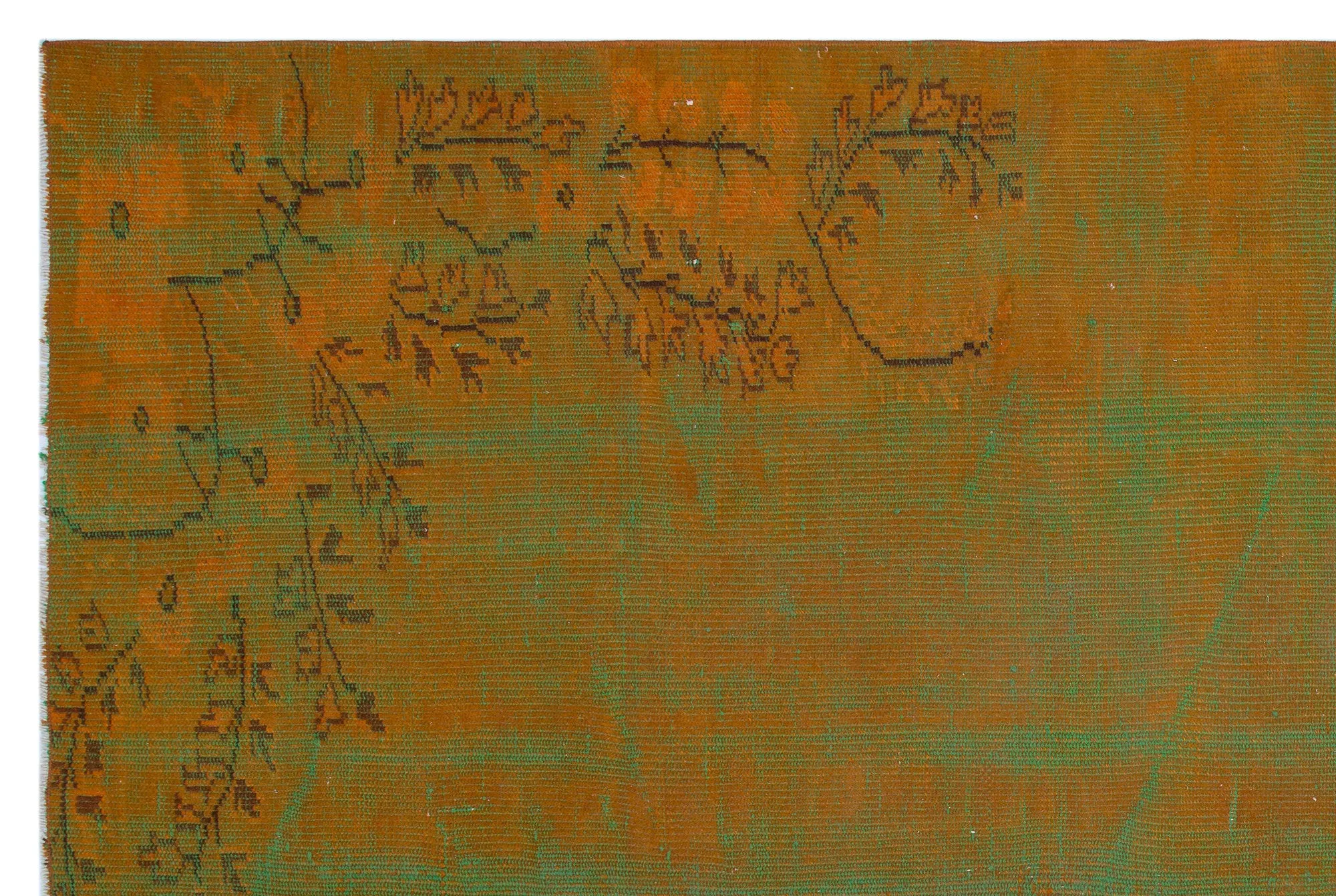Retro Design Mustard Over Dyed Vintage Rug 5'9'' x 8'8'' ft 175 x 263 cm