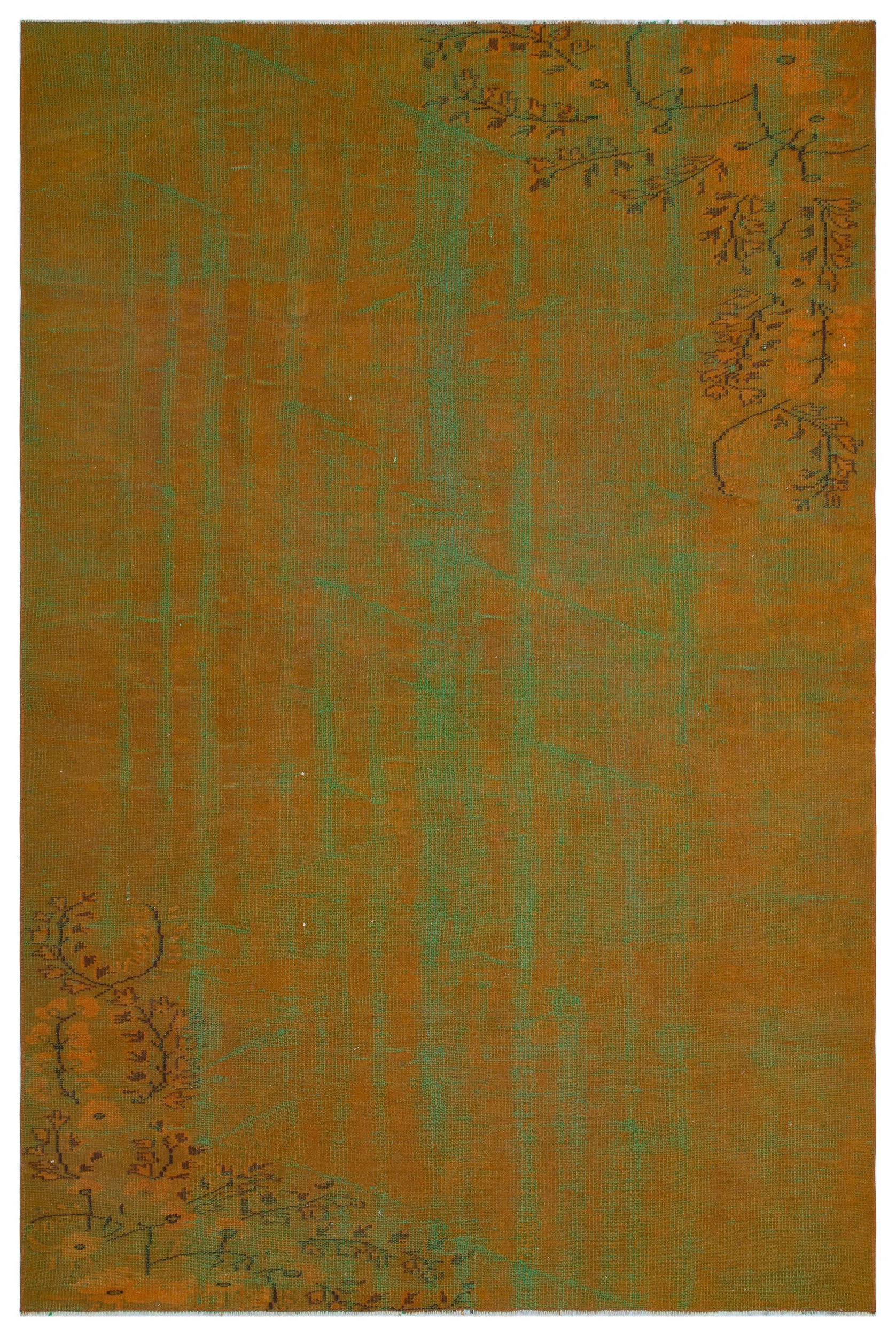 Retro Design Mustard Over Dyed Vintage Rug 5'9'' x 8'8'' ft 175 x 263 cm