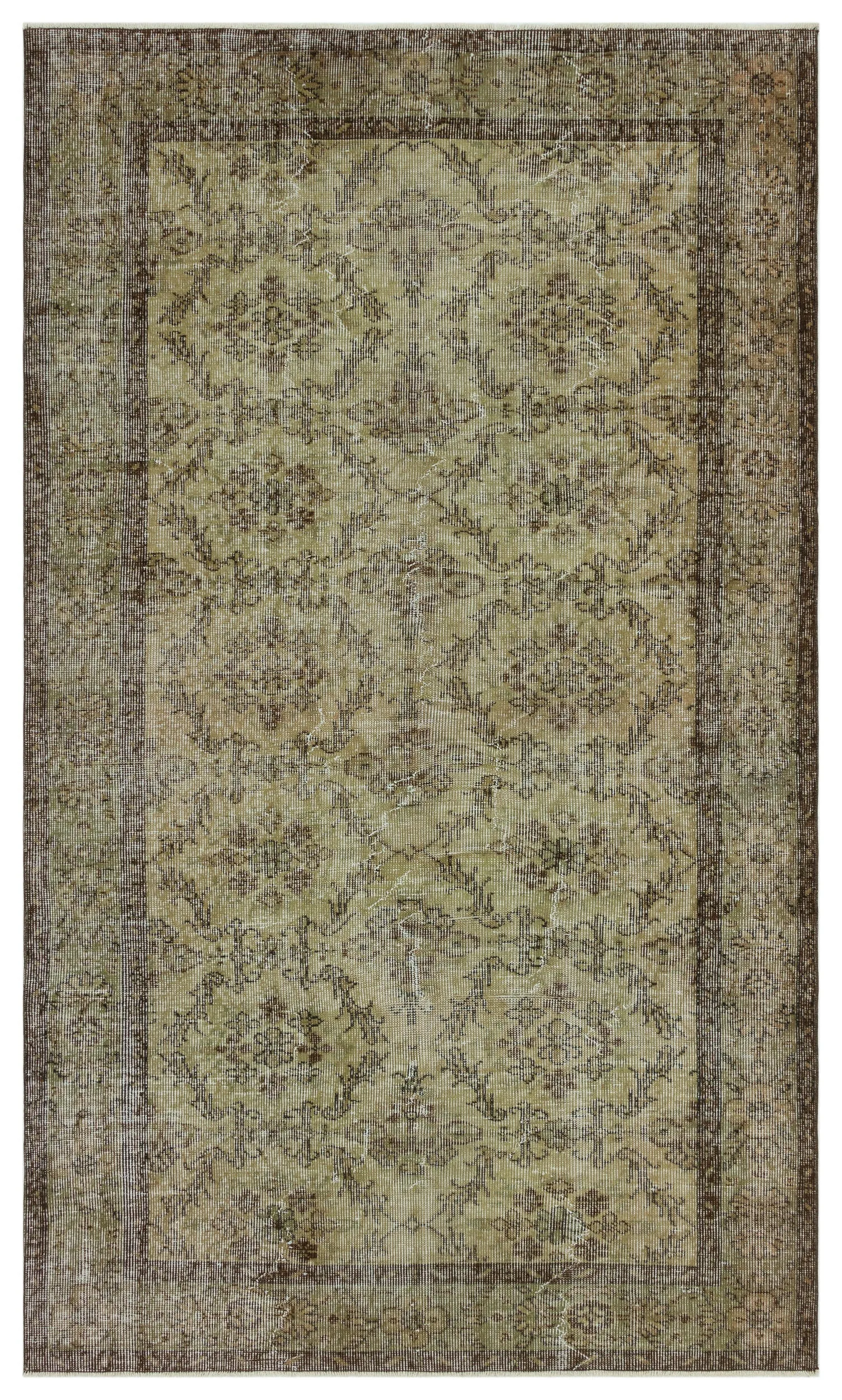 Retro Design Natural Brown Vintage Rug 5'1'' x 8'8'' ft 155 x 264 cm