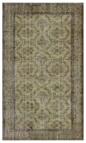 Retro Design Natural Brown Vintage Rug 5'1'' x 8'8'' ft 155 x 264 cm