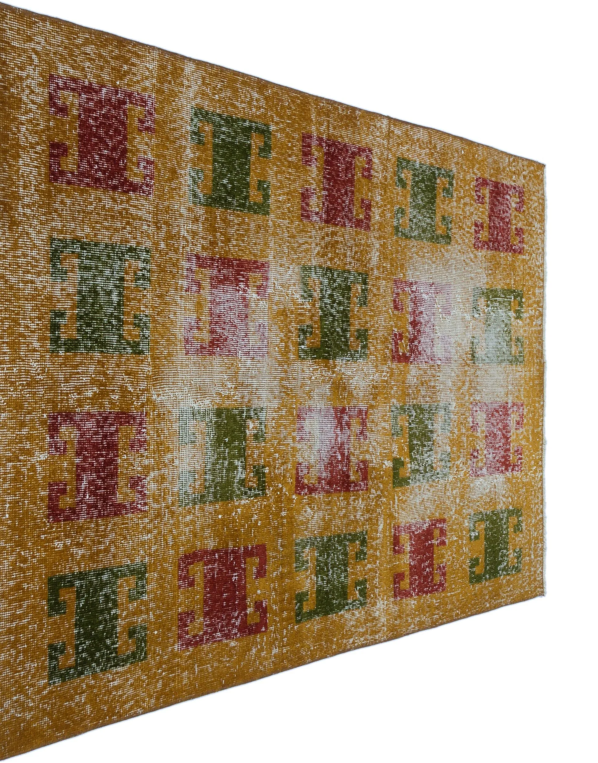 Retro Design Naturel Over Dyed Vintage Rug 3'5'' x 5'2'' ft 105 x 157 cm