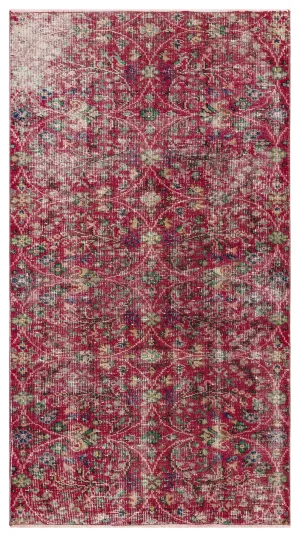Retro Design Naturel Over Dyed Vintage Rug 3'7'' x 6'6'' ft 110 x 198 cm