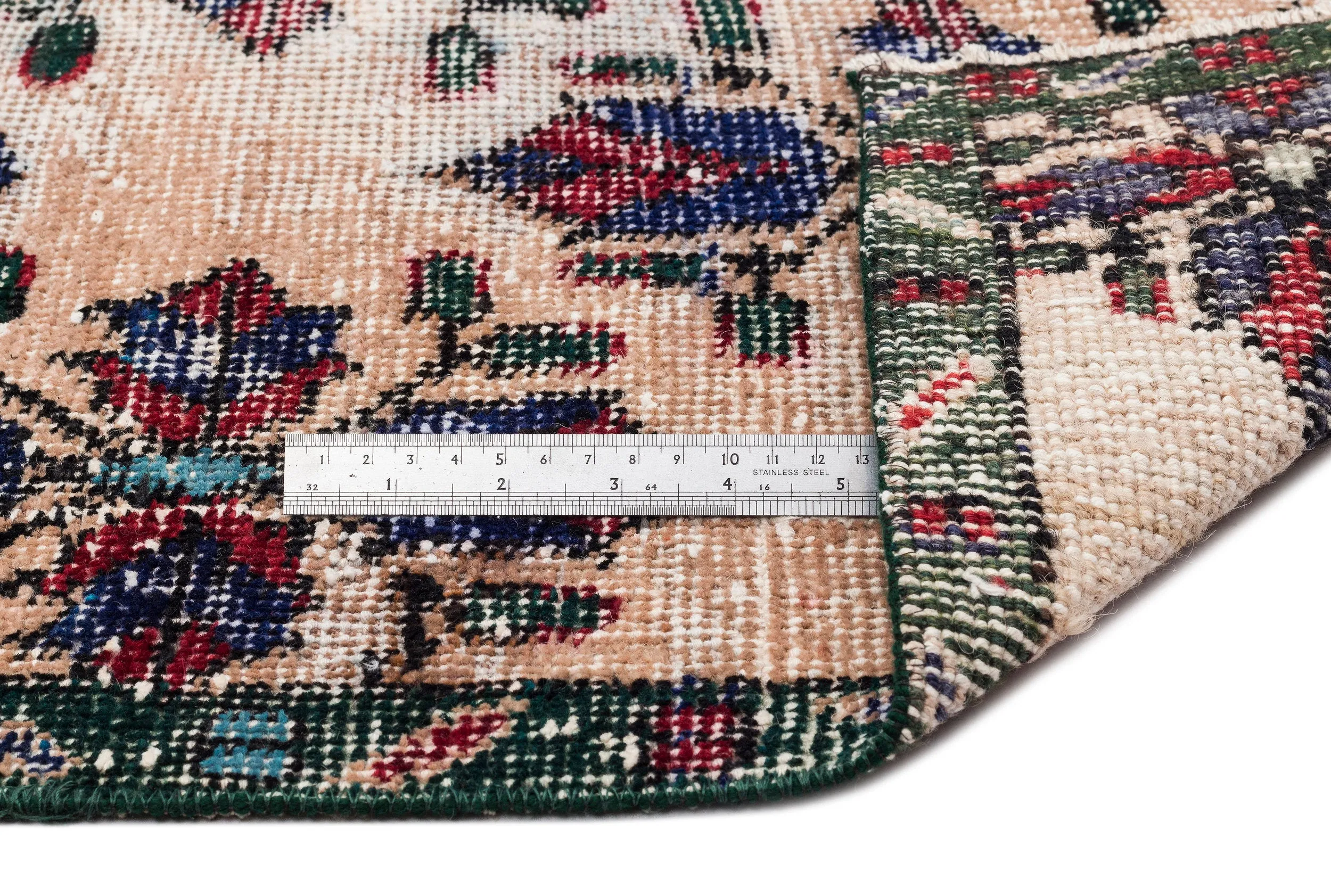 Retro Design Naturel Over Dyed Vintage Rug 4'0'' x 7'10'' ft 122 x 238 cm