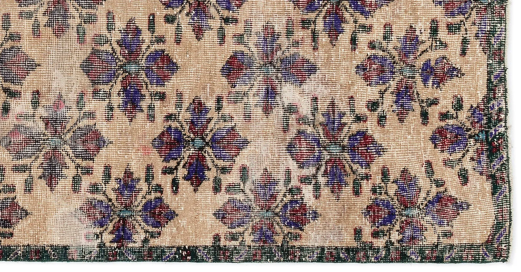 Retro Design Naturel Over Dyed Vintage Rug 4'0'' x 7'10'' ft 122 x 238 cm