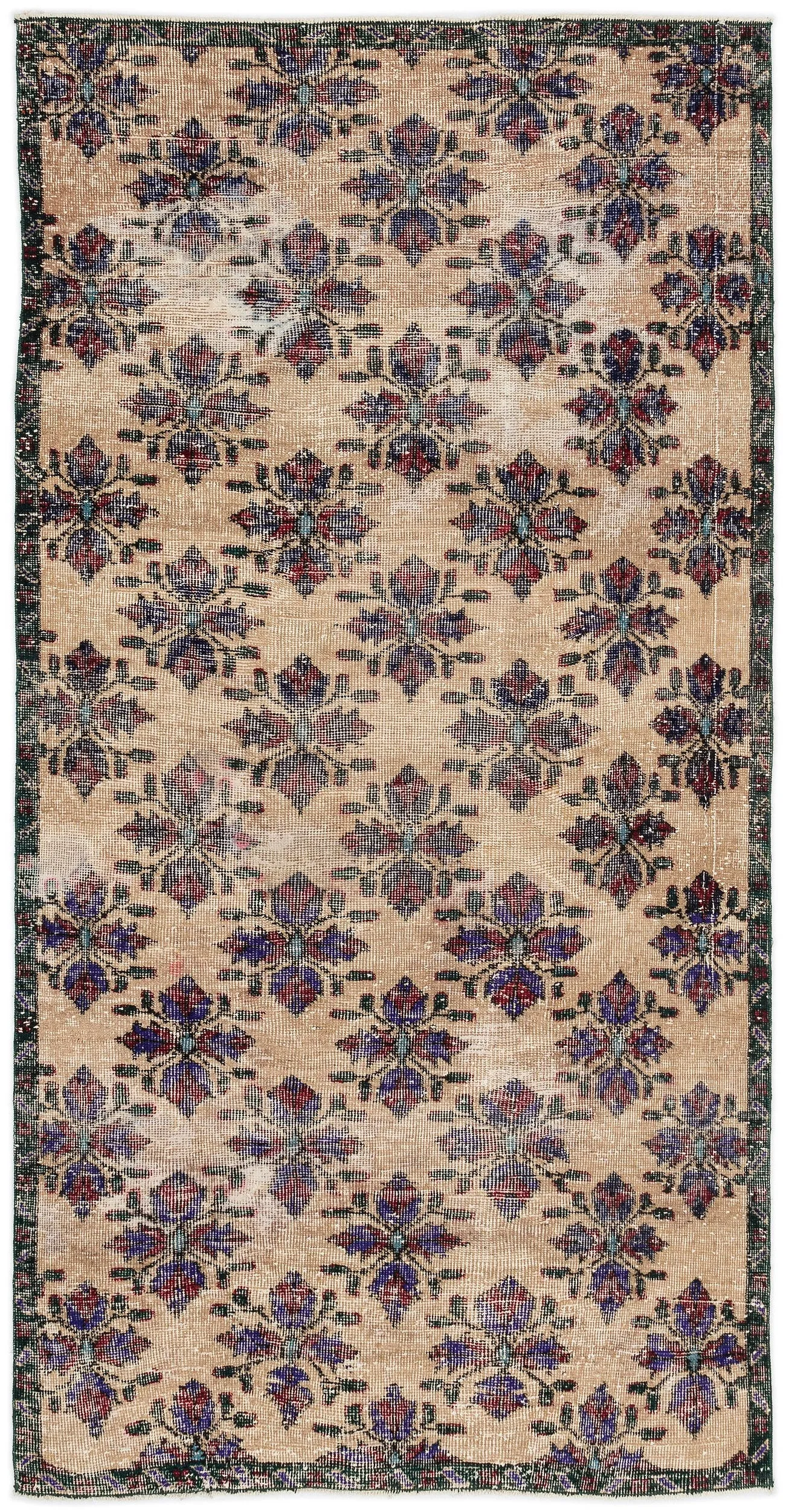 Retro Design Naturel Over Dyed Vintage Rug 4'0'' x 7'10'' ft 122 x 238 cm