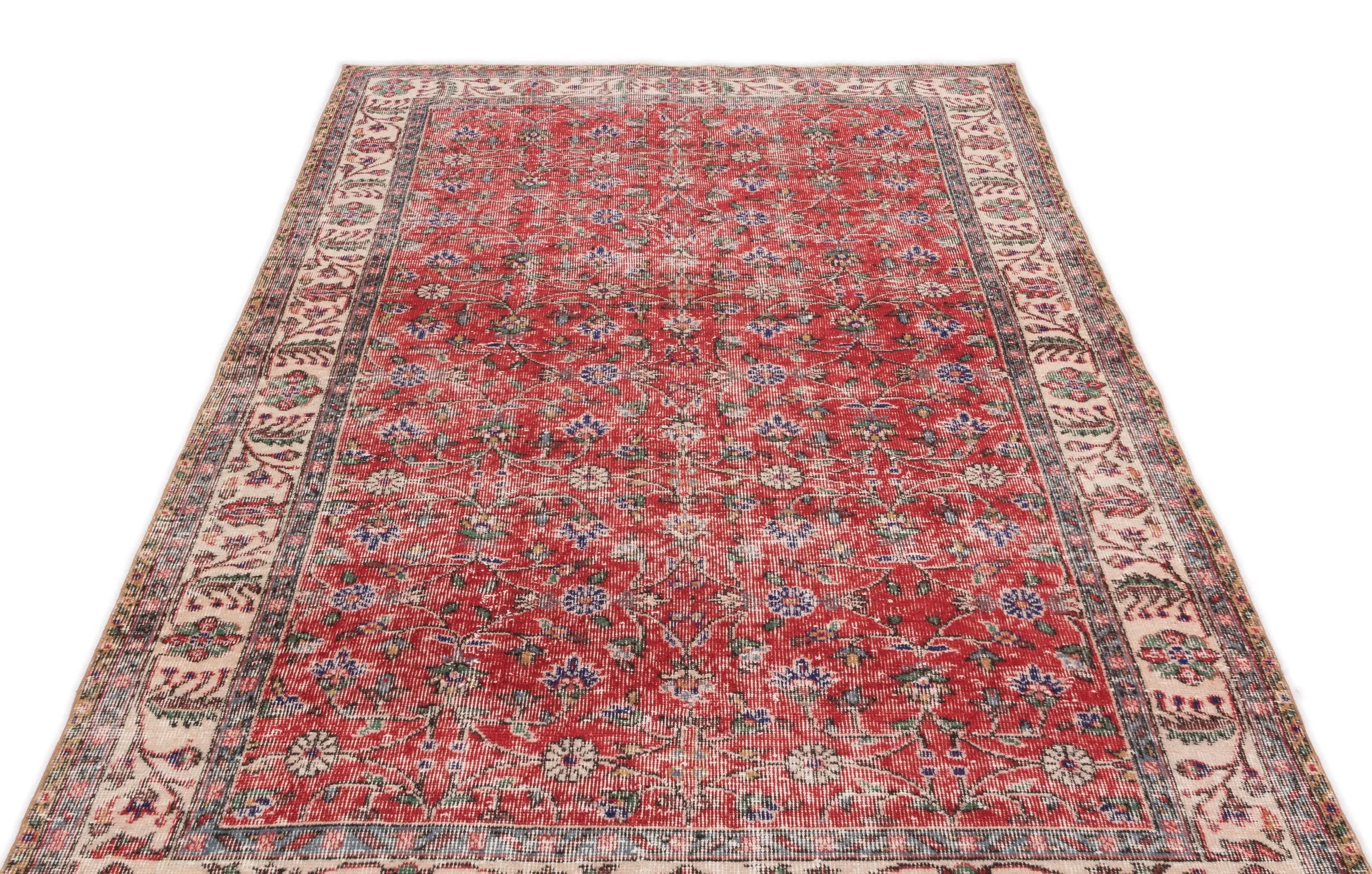 Retro Design Naturel Over Dyed Vintage Rug 4'10'' x 8'8'' ft 148 x 264 cm