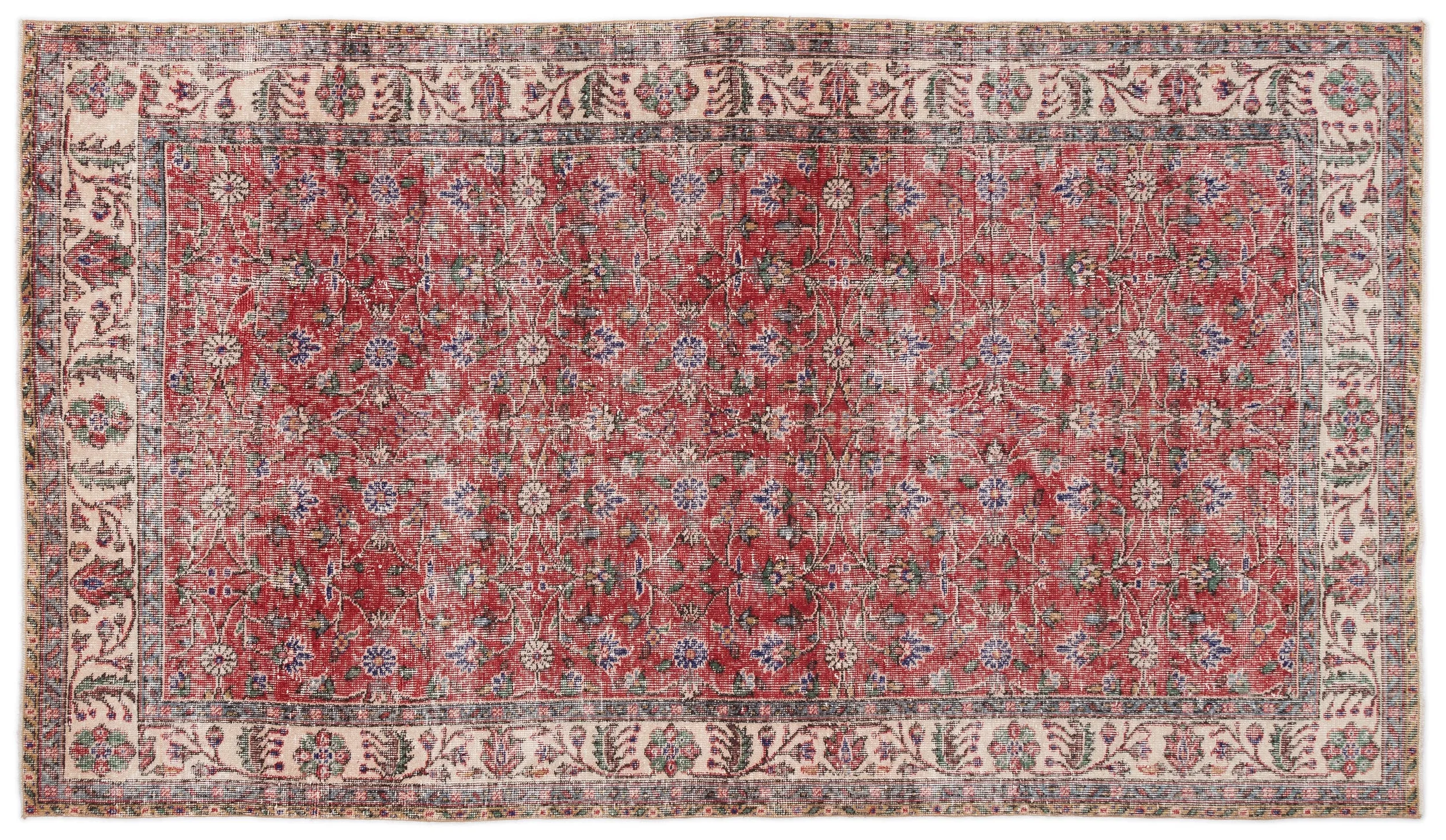 Retro Design Naturel Over Dyed Vintage Rug 4'10'' x 8'8'' ft 148 x 264 cm