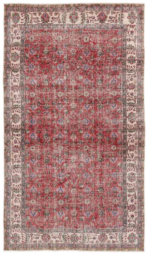 Retro Design Naturel Over Dyed Vintage Rug 4'10'' x 8'8'' ft 148 x 264 cm