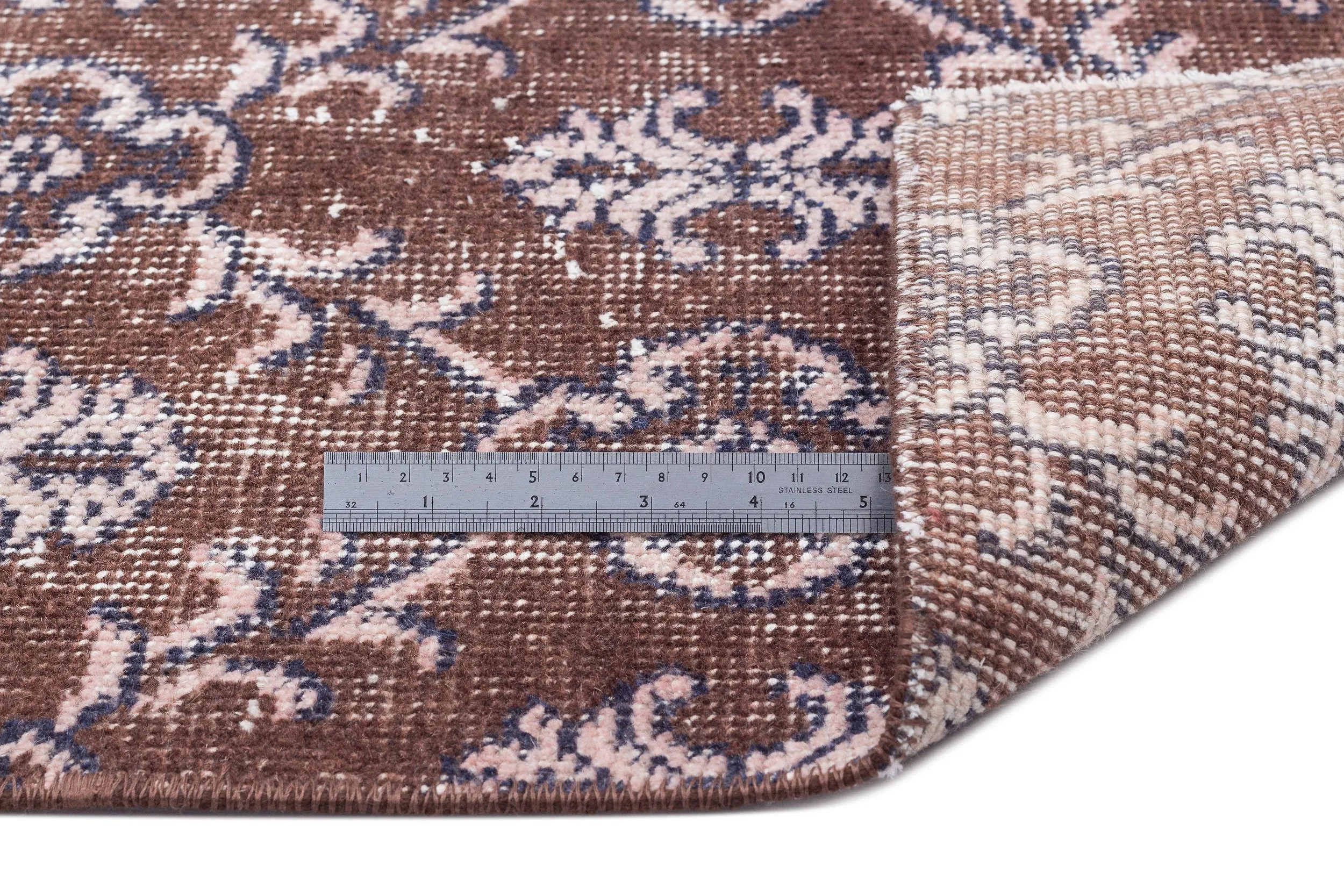 Retro Design Naturel Over Dyed Vintage Rug 4'11'' x 7'3'' ft 151 x 221 cm
