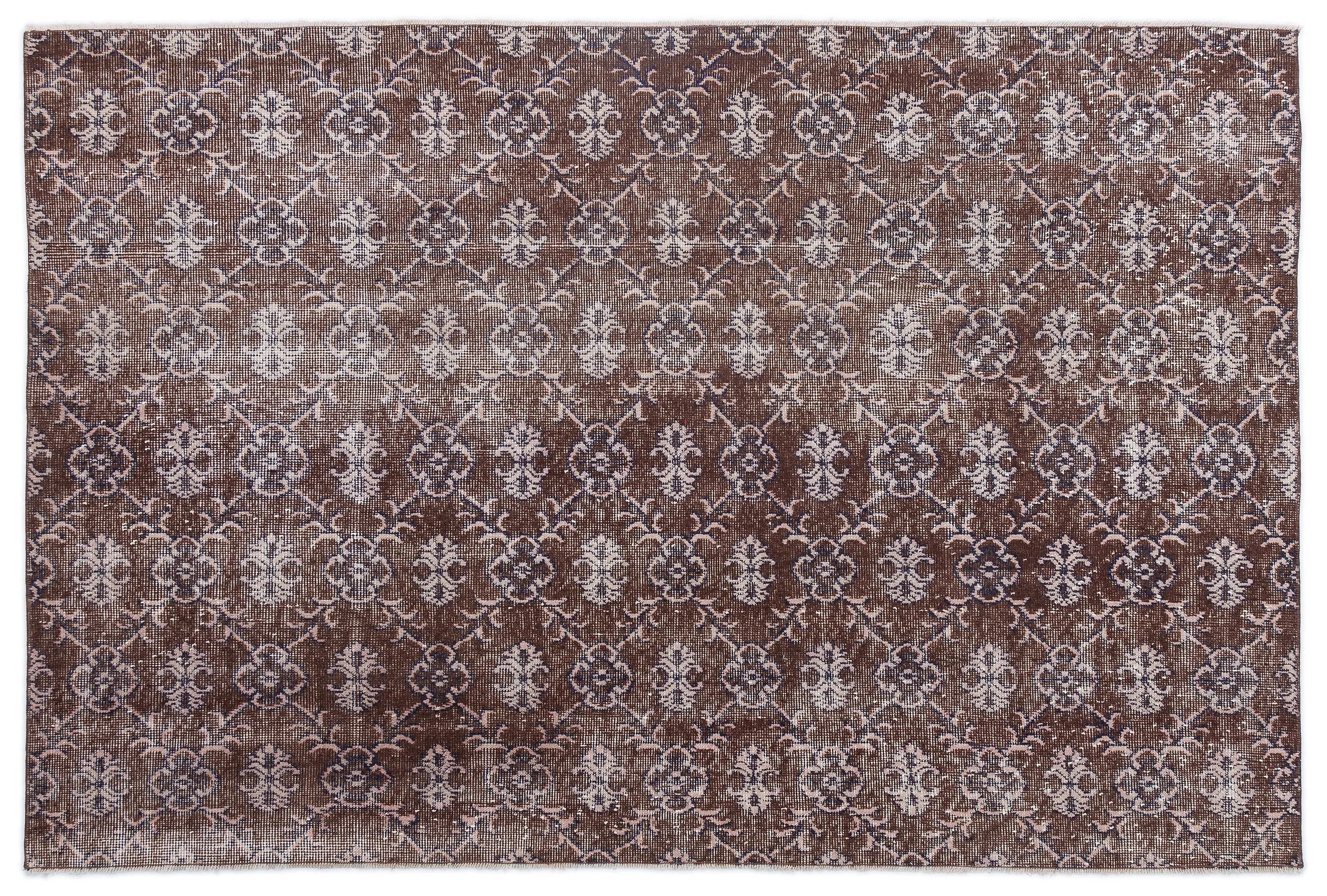 Retro Design Naturel Over Dyed Vintage Rug 4'11'' x 7'3'' ft 151 x 221 cm