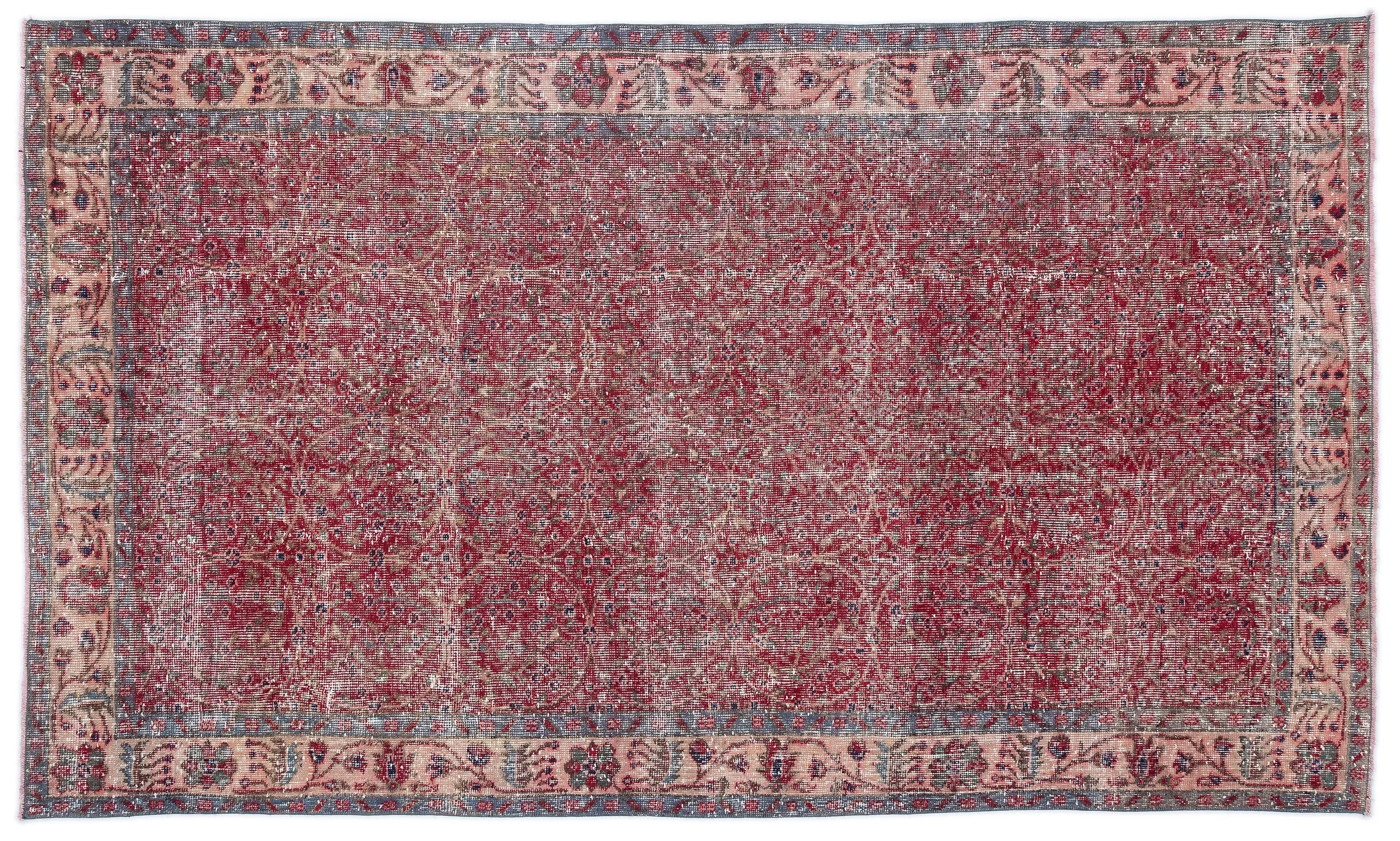 Retro Design Naturel Over Dyed Vintage Rug 4'11'' x 8'4'' ft 151 x 255 cm