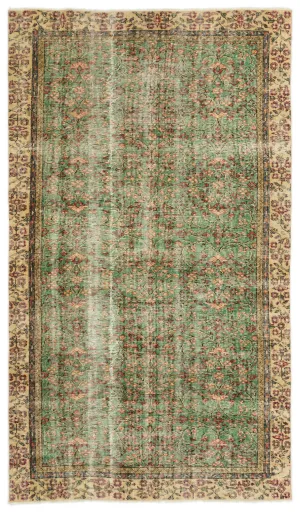 Retro Design Naturel Over Dyed Vintage Rug 4'11'' x 8'7'' ft 150 x 262 cm