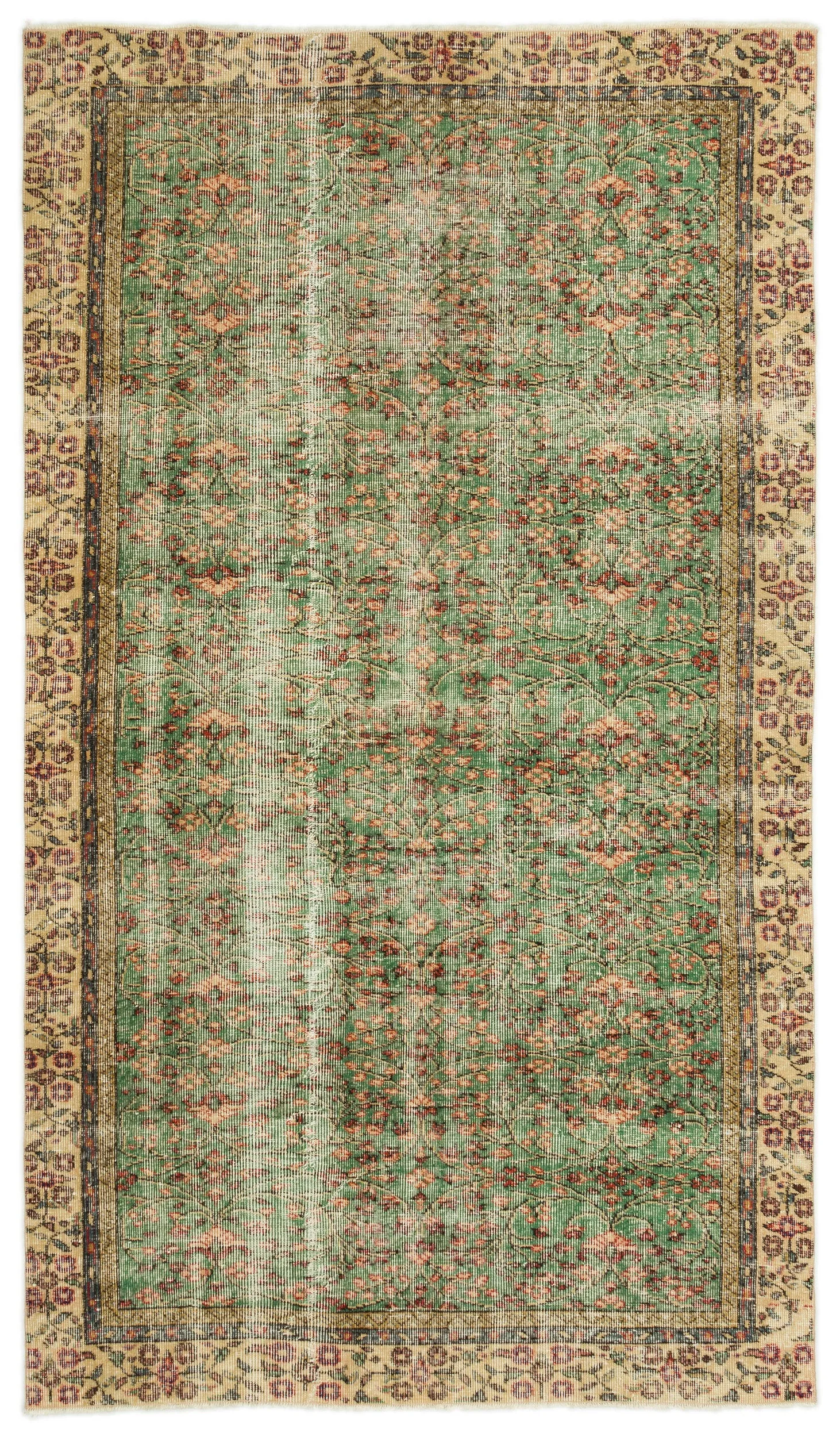 Retro Design Naturel Over Dyed Vintage Rug 4'11'' x 8'7'' ft 150 x 262 cm
