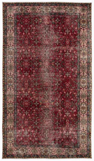 Retro Design Naturel Over Dyed Vintage Rug 4'11'' x 8'8'' ft 150 x 263 cm
