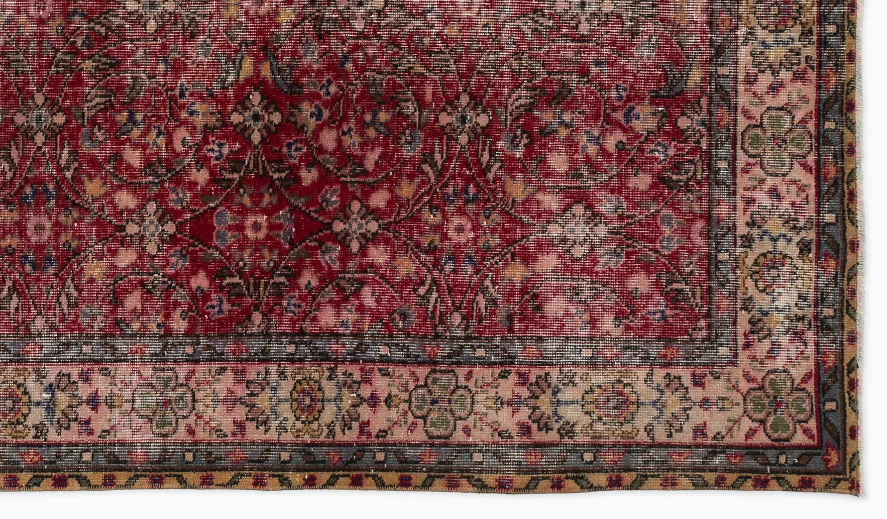Retro Design Naturel Over Dyed Vintage Rug 4'11'' x 8'8'' ft 150 x 263 cm