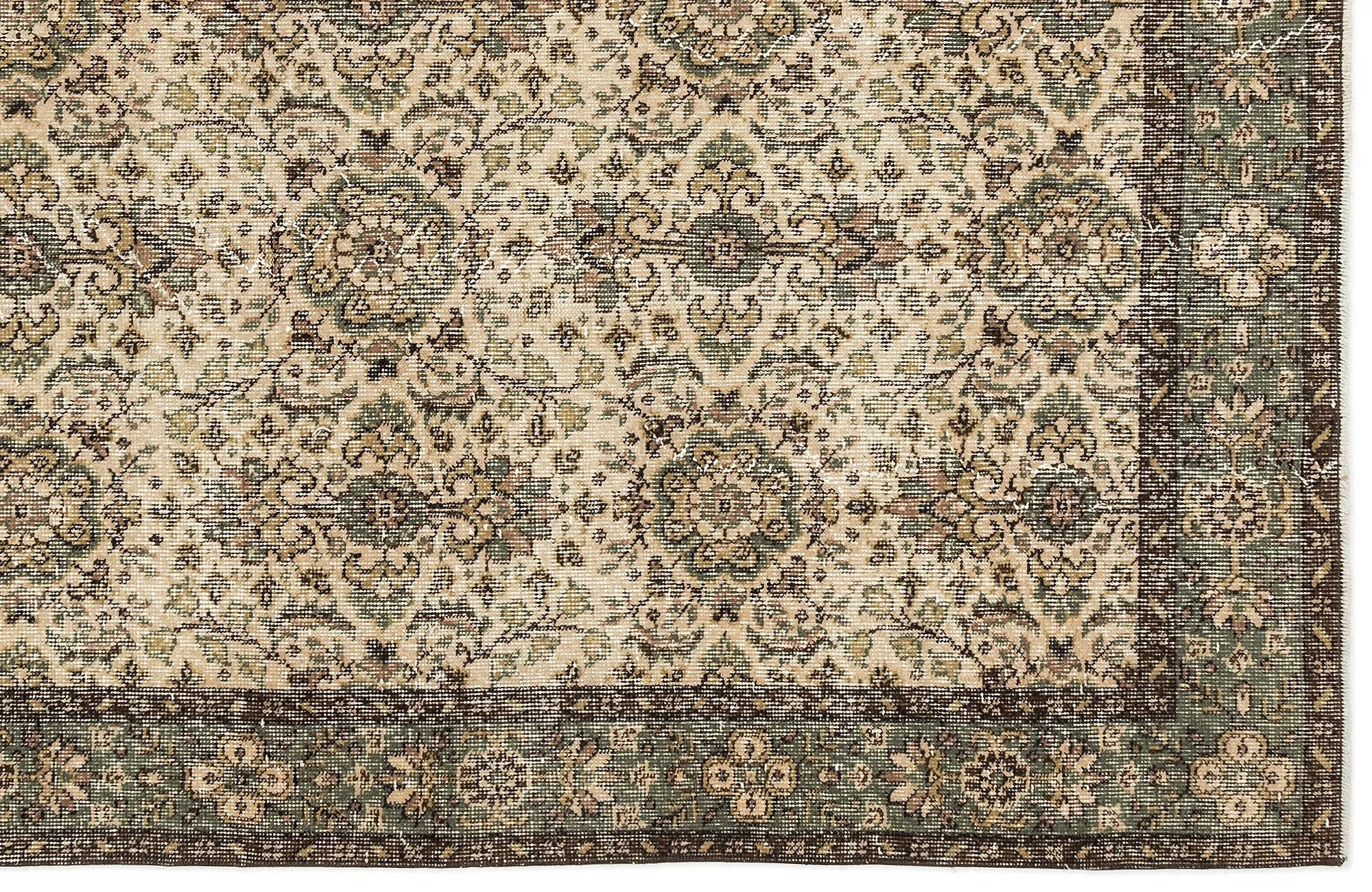 Retro Design Naturel Over Dyed Vintage Rug 4'4'' x 7'11'' ft 132 x 242 cm