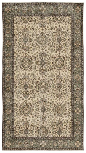 Retro Design Naturel Over Dyed Vintage Rug 4'4'' x 7'11'' ft 132 x 242 cm