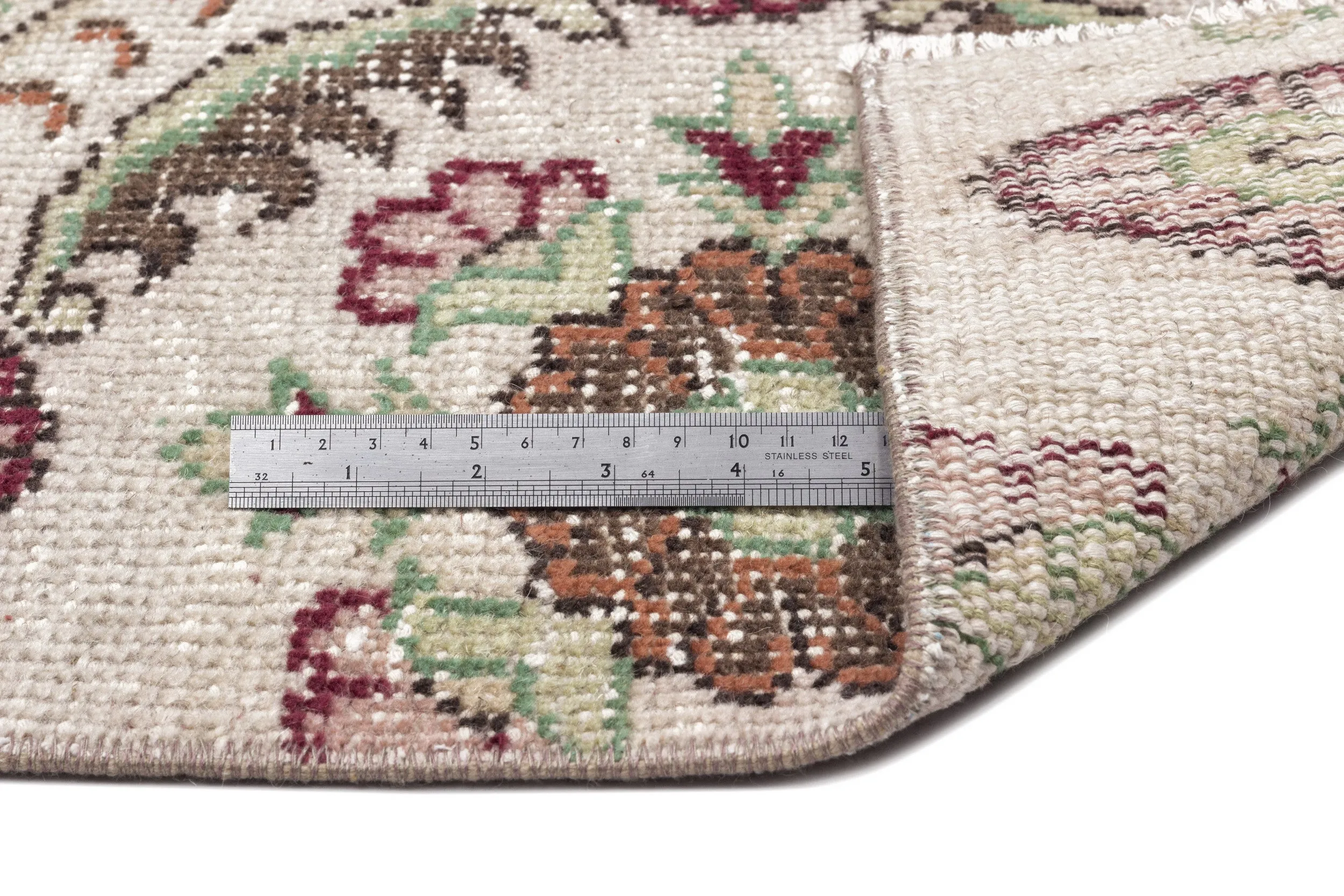 Retro Design Naturel Over Dyed Vintage Rug 4'6'' x 8'3'' ft 136 x 252 cm
