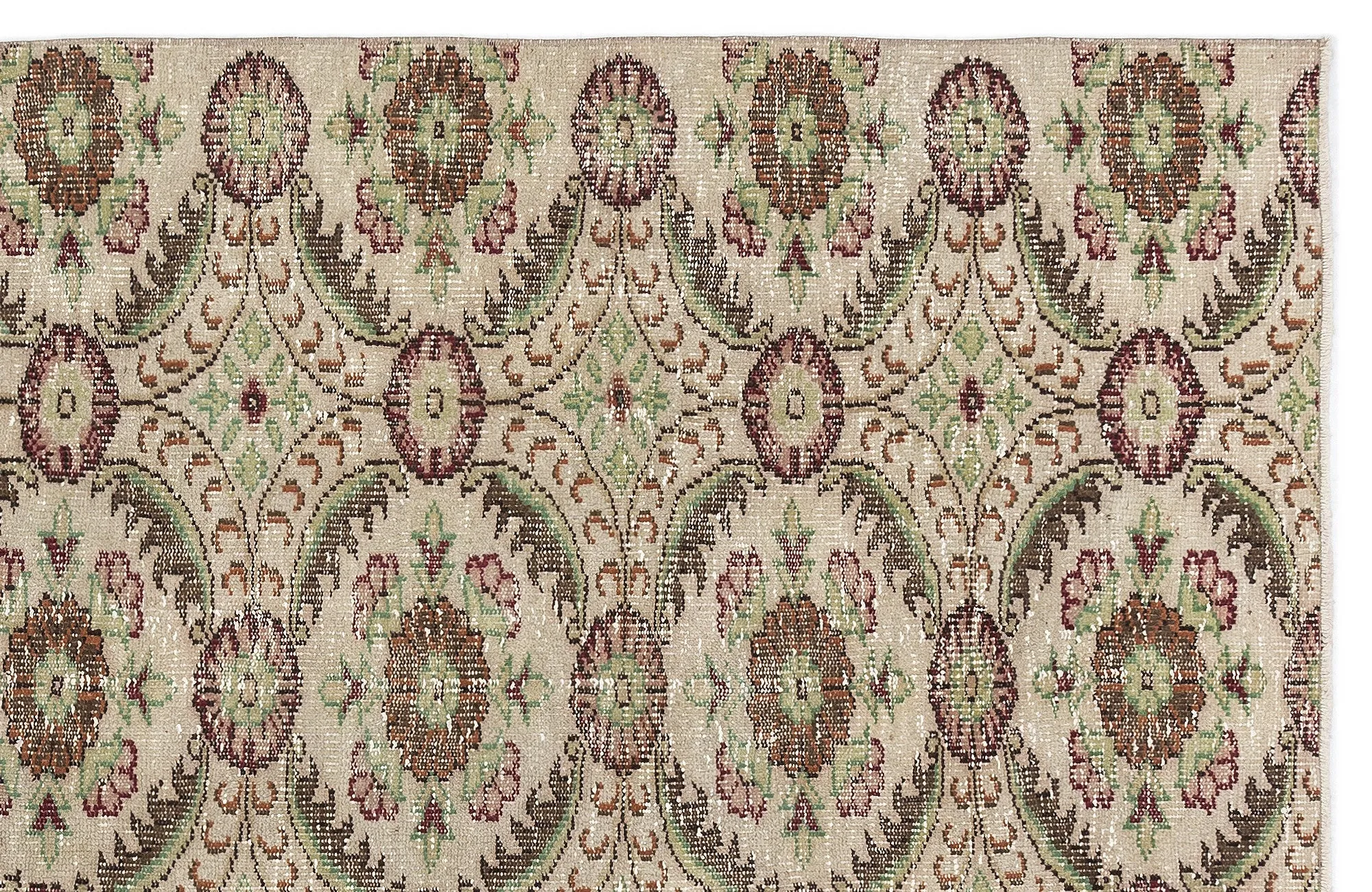 Retro Design Naturel Over Dyed Vintage Rug 4'6'' x 8'3'' ft 136 x 252 cm
