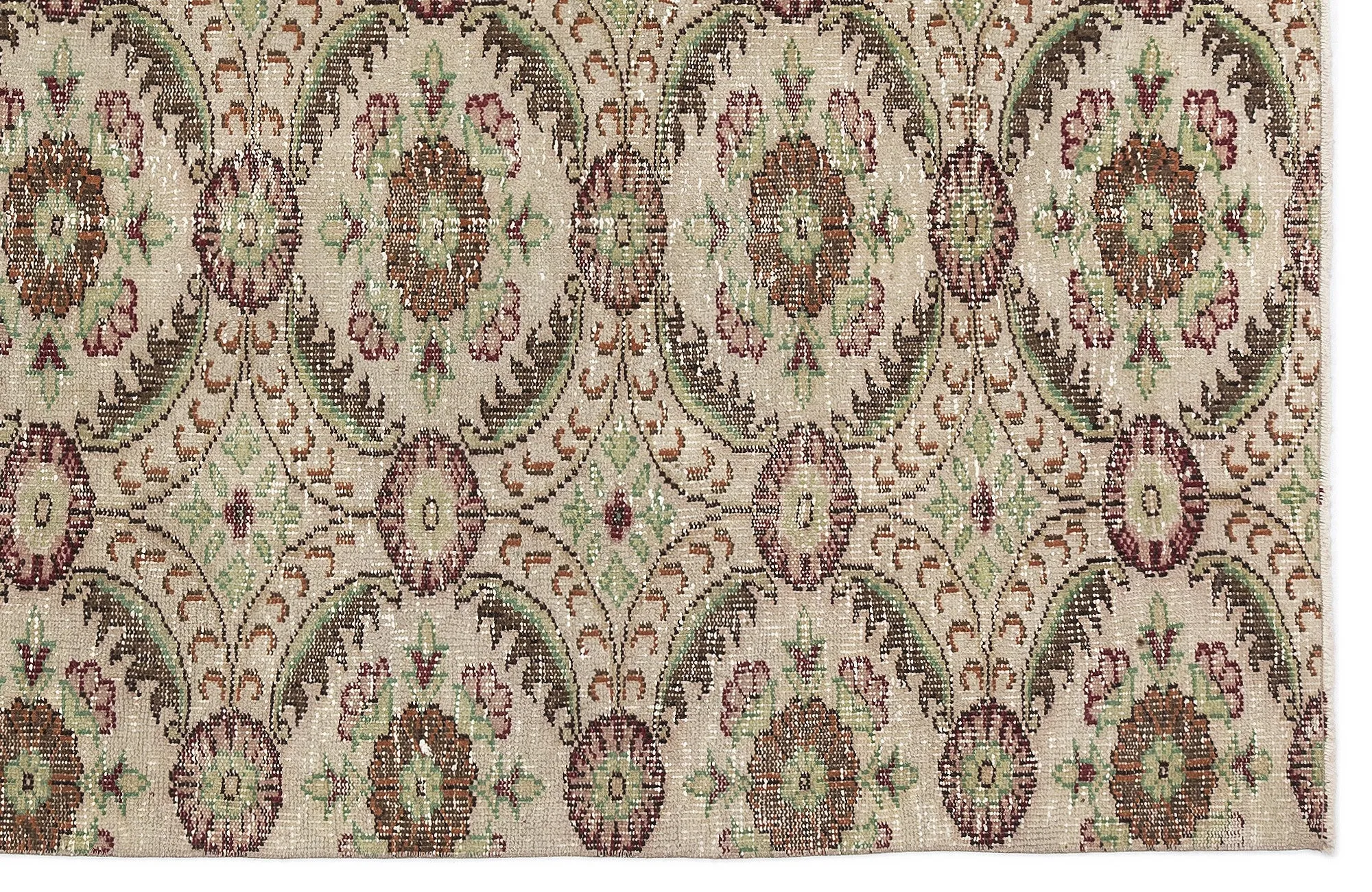 Retro Design Naturel Over Dyed Vintage Rug 4'6'' x 8'3'' ft 136 x 252 cm