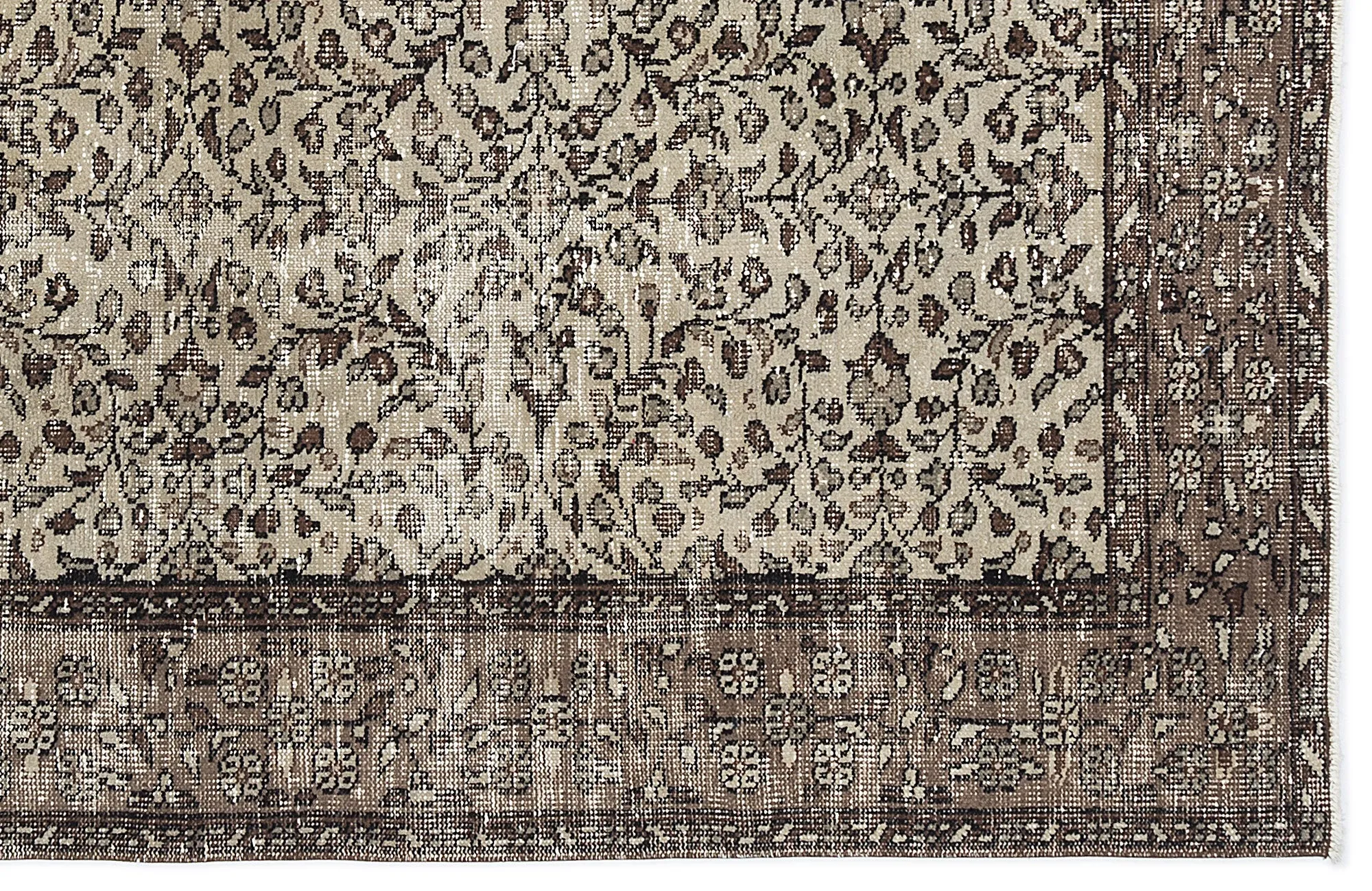Retro Design Naturel Over Dyed Vintage Rug 4'6'' x 8'6'' ft 137 x 260 cm