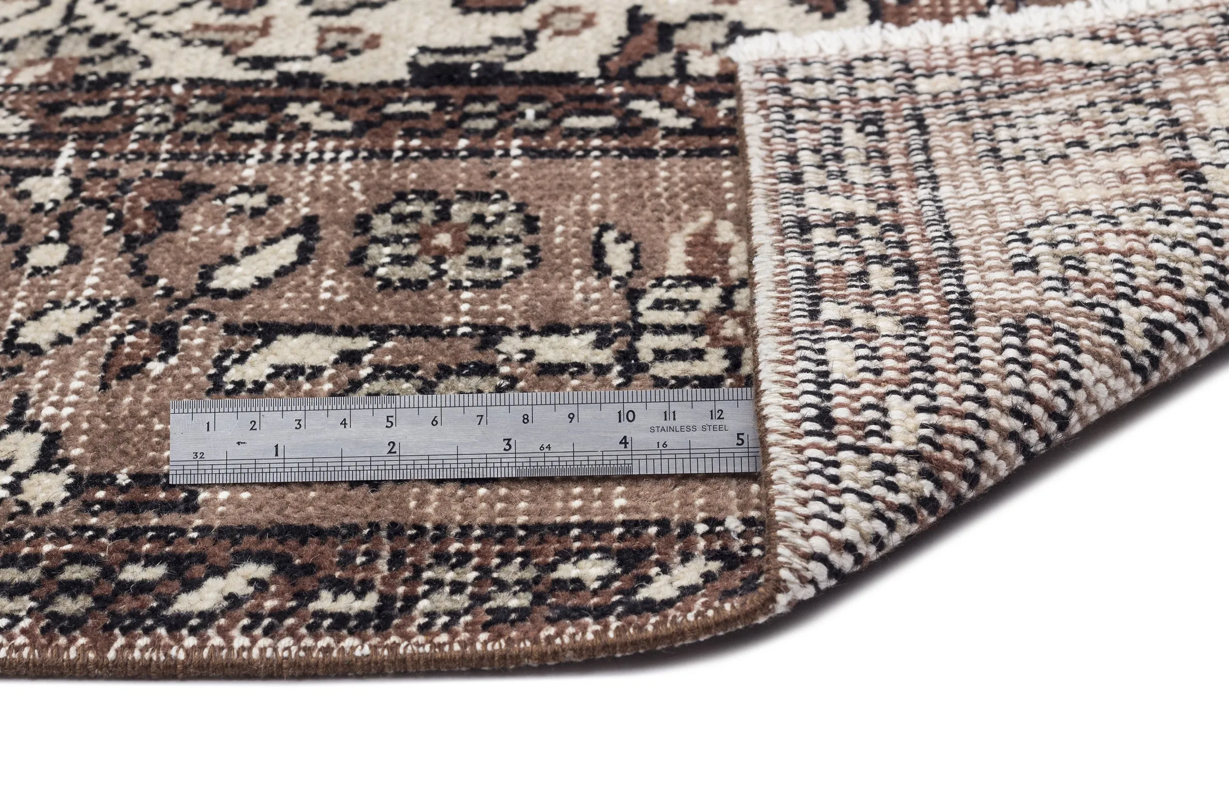 Retro Design Naturel Over Dyed Vintage Rug 4'6'' x 8'6'' ft 137 x 260 cm