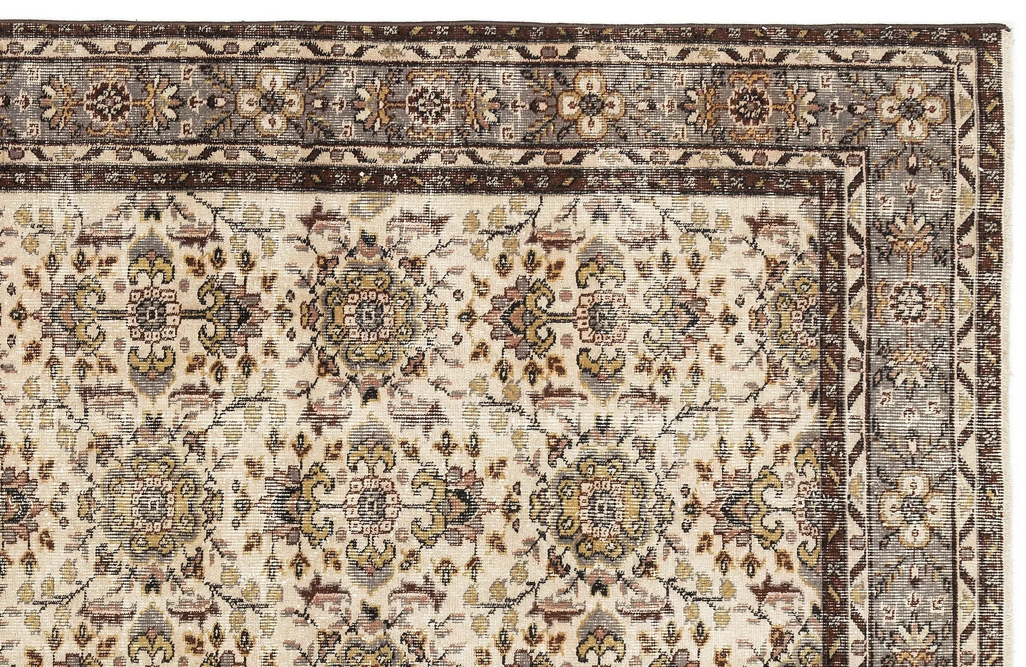 Retro Design Naturel Over Dyed Vintage Rug 4'8'' x 8'6'' ft 142 x 260 cm