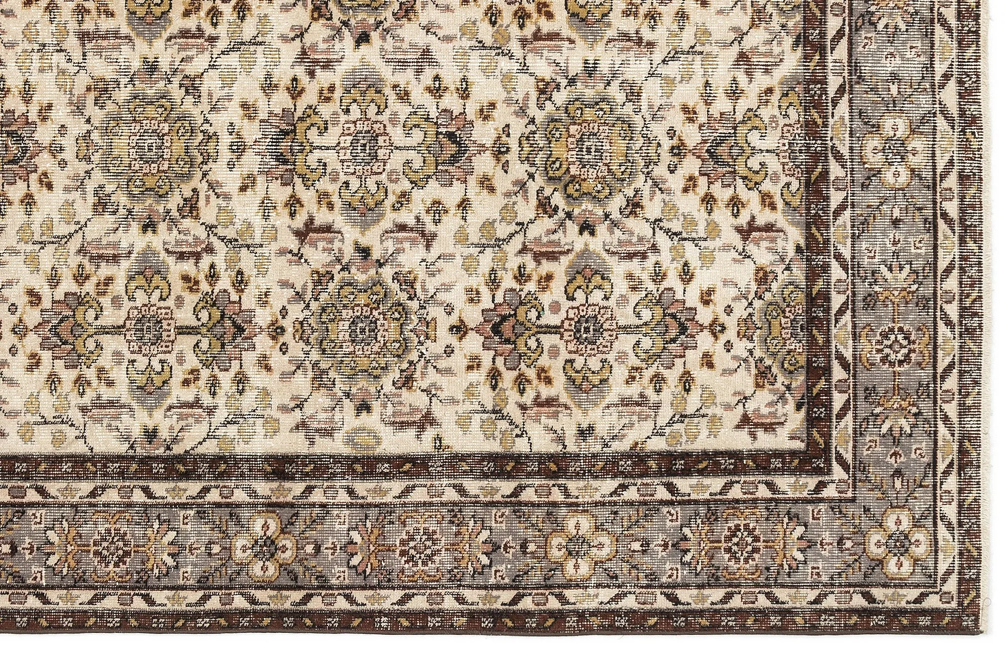 Retro Design Naturel Over Dyed Vintage Rug 4'8'' x 8'6'' ft 142 x 260 cm