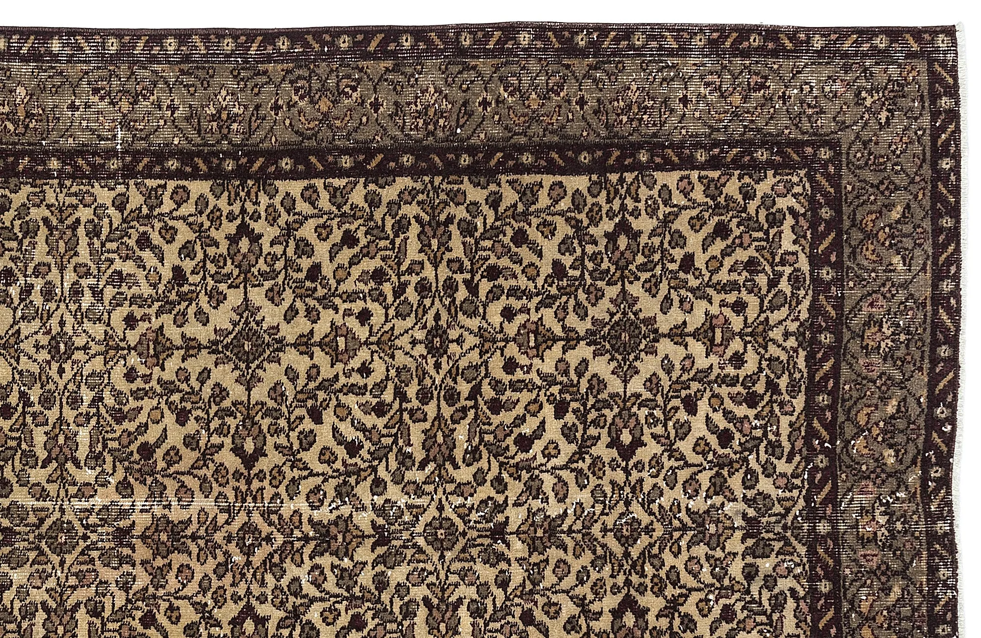 Retro Design Naturel Over Dyed Vintage Rug 4'9'' x 8'4'' ft 146 x 253 cm
