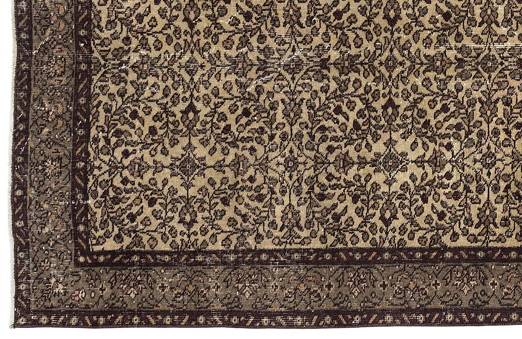 Retro Design Naturel Over Dyed Vintage Rug 4'9'' x 8'4'' ft 146 x 253 cm
