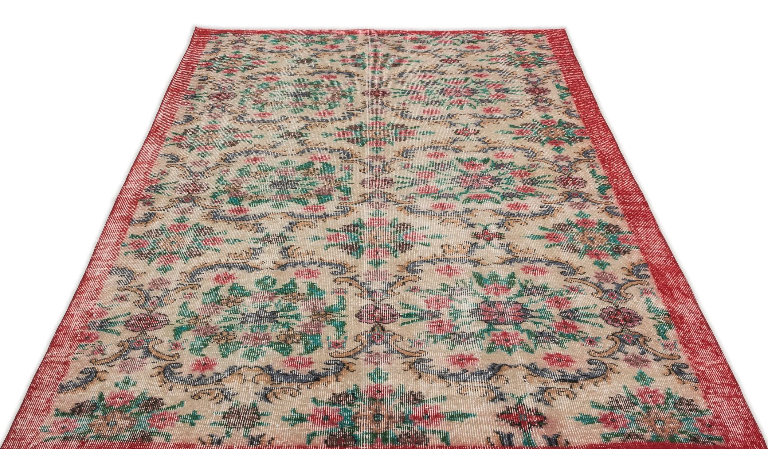 Retro Design Naturel Over Dyed Vintage Rug 5'1'' x 8'11'' ft 155 x 271 cm