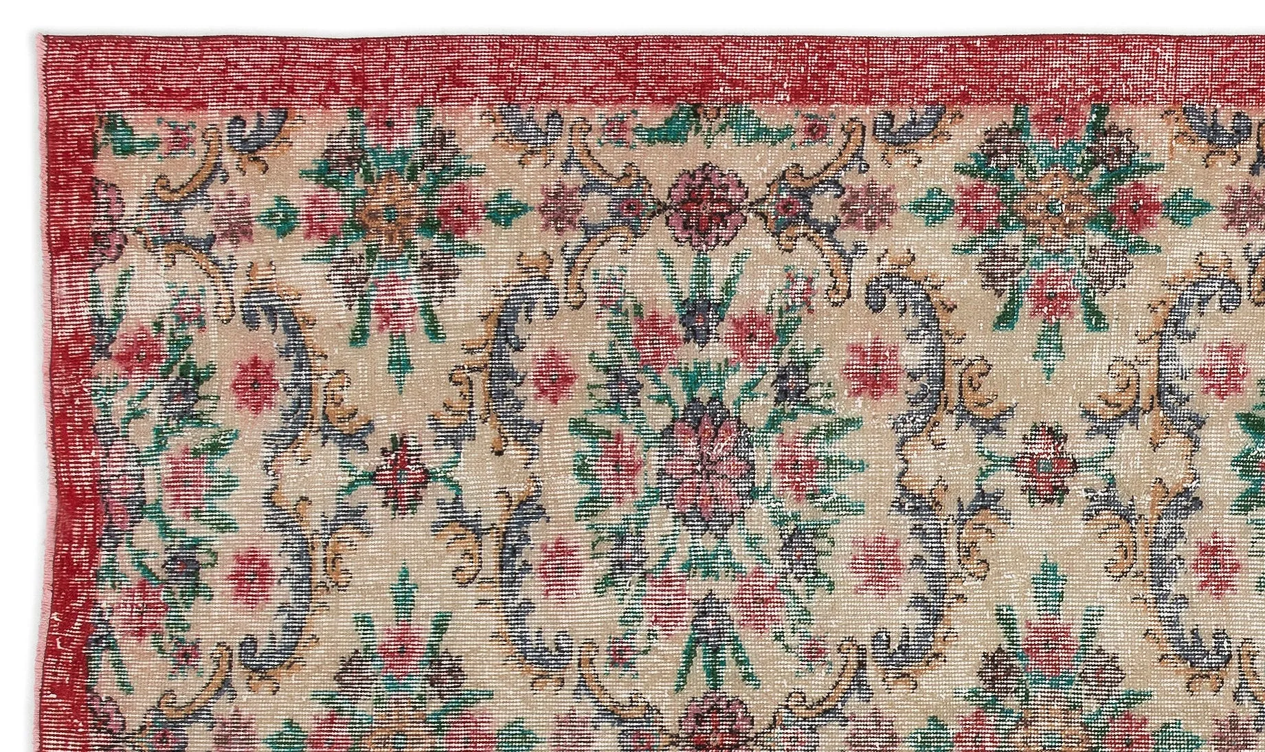 Retro Design Naturel Over Dyed Vintage Rug 5'1'' x 8'11'' ft 155 x 271 cm