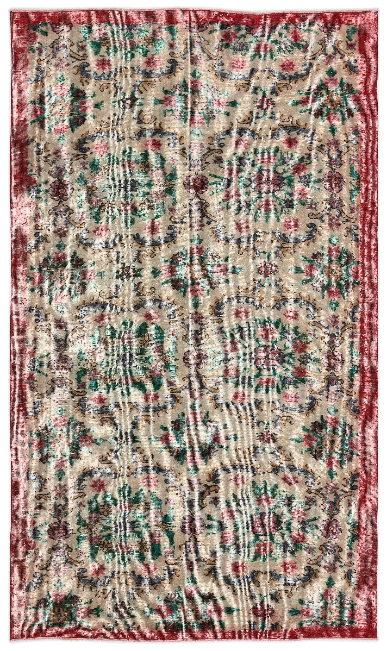 Retro Design Naturel Over Dyed Vintage Rug 5'1'' x 8'11'' ft 155 x 271 cm