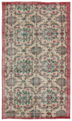 Retro Design Naturel Over Dyed Vintage Rug 5'1'' x 8'11'' ft 155 x 271 cm