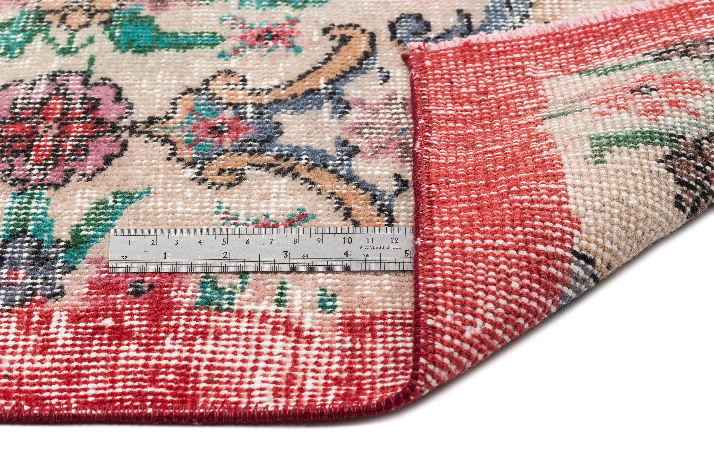 Retro Design Naturel Over Dyed Vintage Rug 5'1'' x 8'11'' ft 155 x 271 cm
