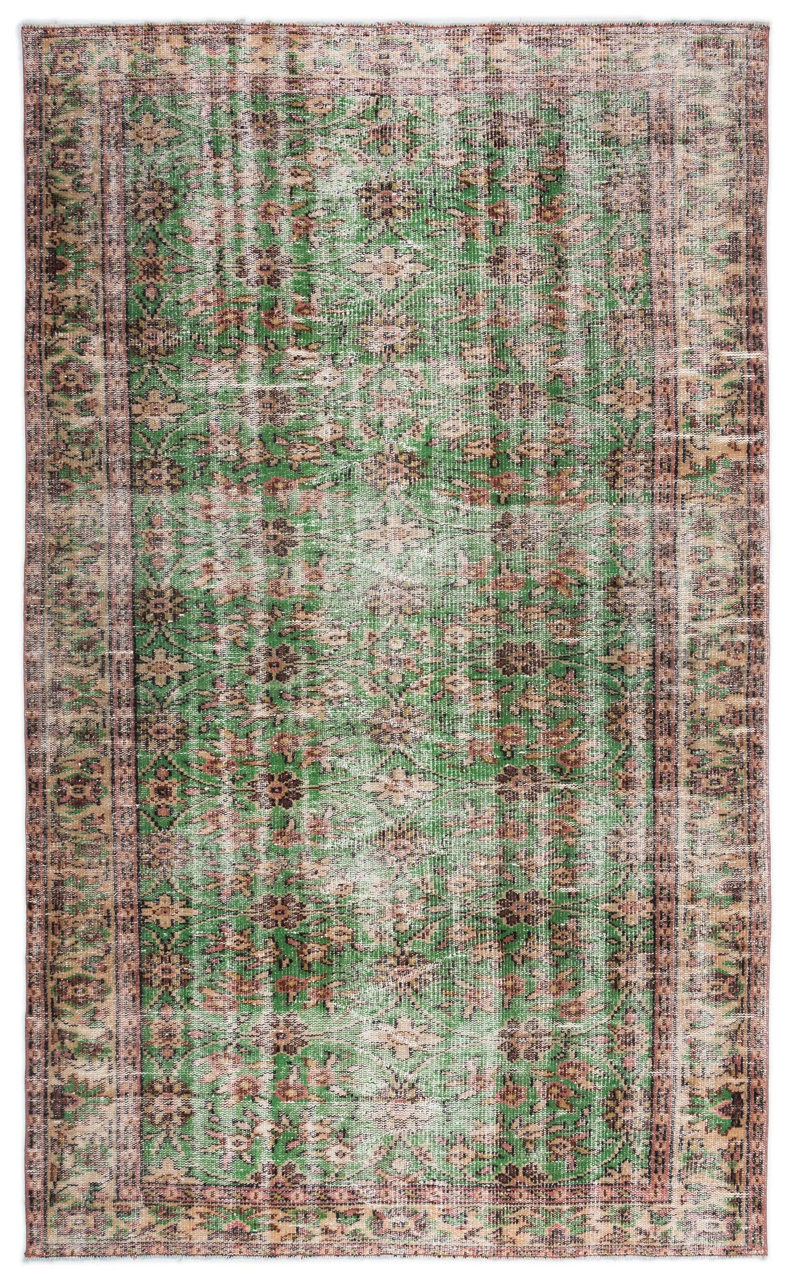 Retro Design Naturel Over Dyed Vintage Rug 5'1'' x 8'7'' ft 155 x 261 cm
