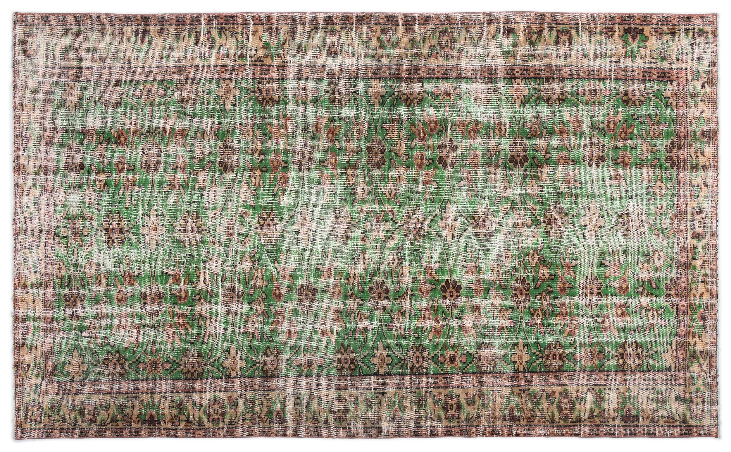 Retro Design Naturel Over Dyed Vintage Rug 5'1'' x 8'7'' ft 155 x 261 cm