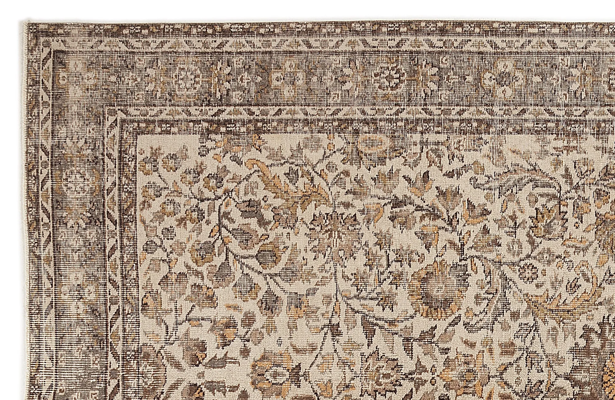 Retro Design Naturel Over Dyed Vintage Rug 5'10'' x 9'10'' ft 178 x 300 cm