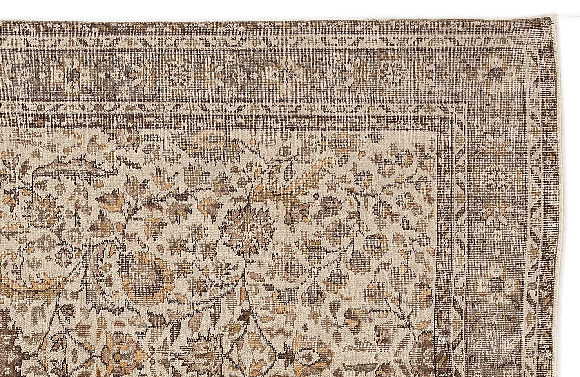 Retro Design Naturel Over Dyed Vintage Rug 5'10'' x 9'10'' ft 178 x 300 cm