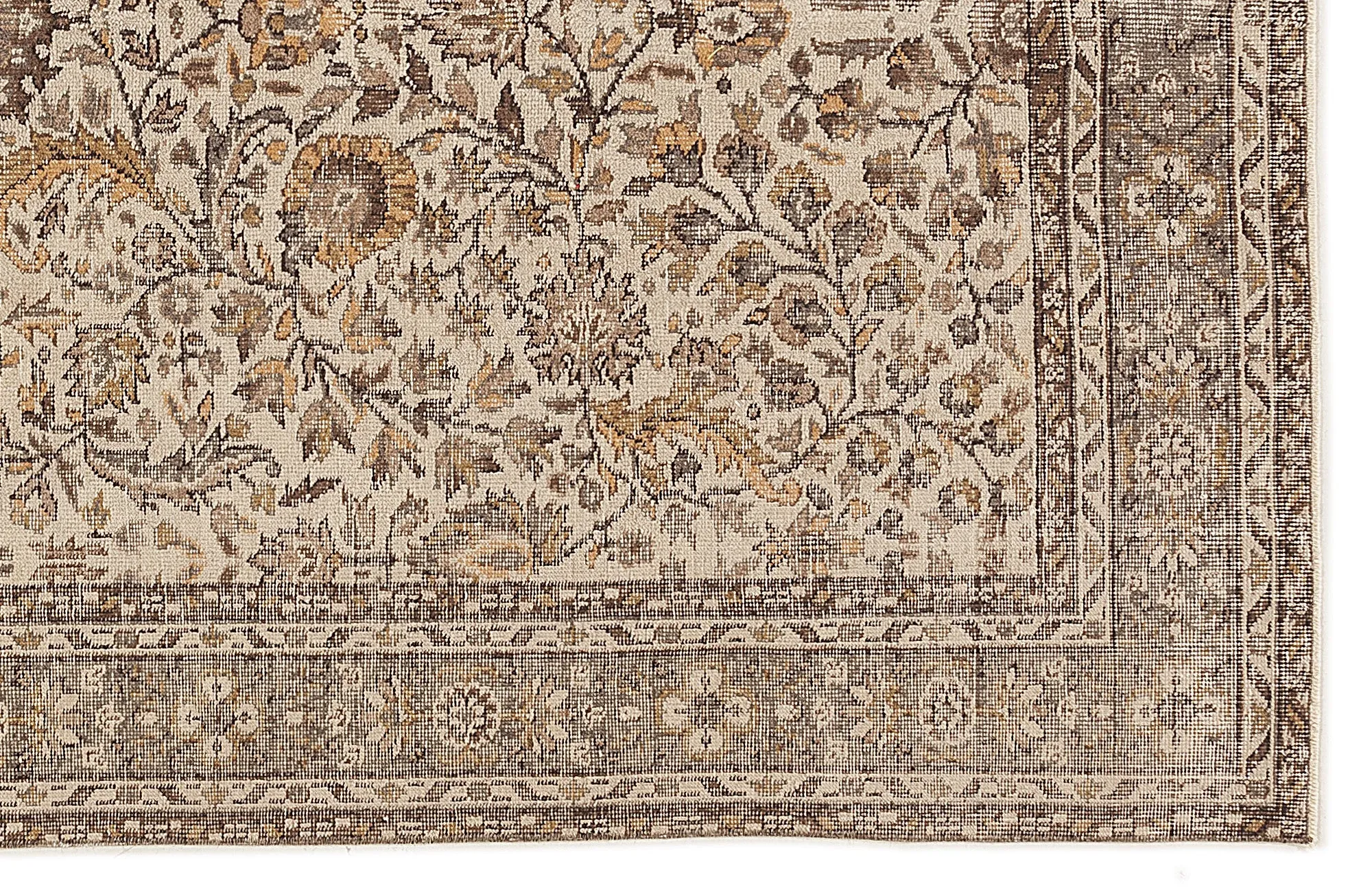 Retro Design Naturel Over Dyed Vintage Rug 5'10'' x 9'10'' ft 178 x 300 cm
