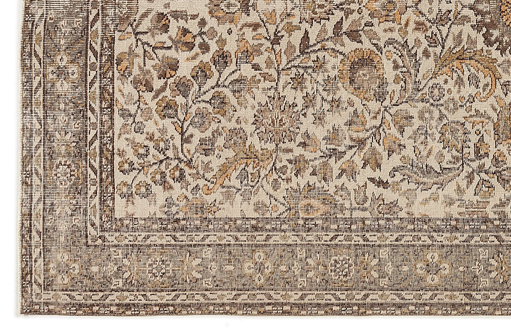 Retro Design Naturel Over Dyed Vintage Rug 5'10'' x 9'10'' ft 178 x 300 cm