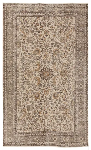 Retro Design Naturel Over Dyed Vintage Rug 5'10'' x 9'10'' ft 178 x 300 cm