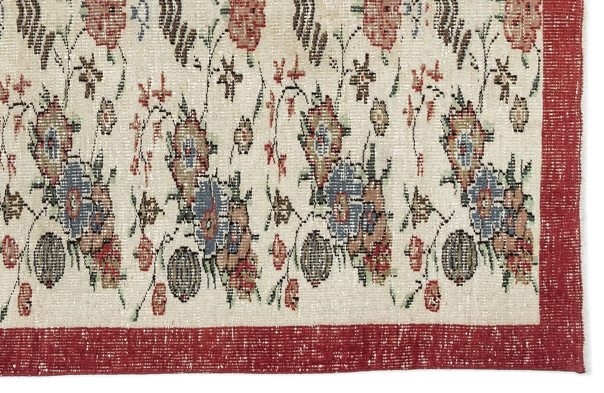 Retro Design Naturel Over Dyed Vintage Rug 5'10'' x 9'3'' ft 177 x 283 cm