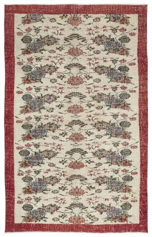Retro Design Naturel Over Dyed Vintage Rug 5'10'' x 9'3'' ft 177 x 283 cm