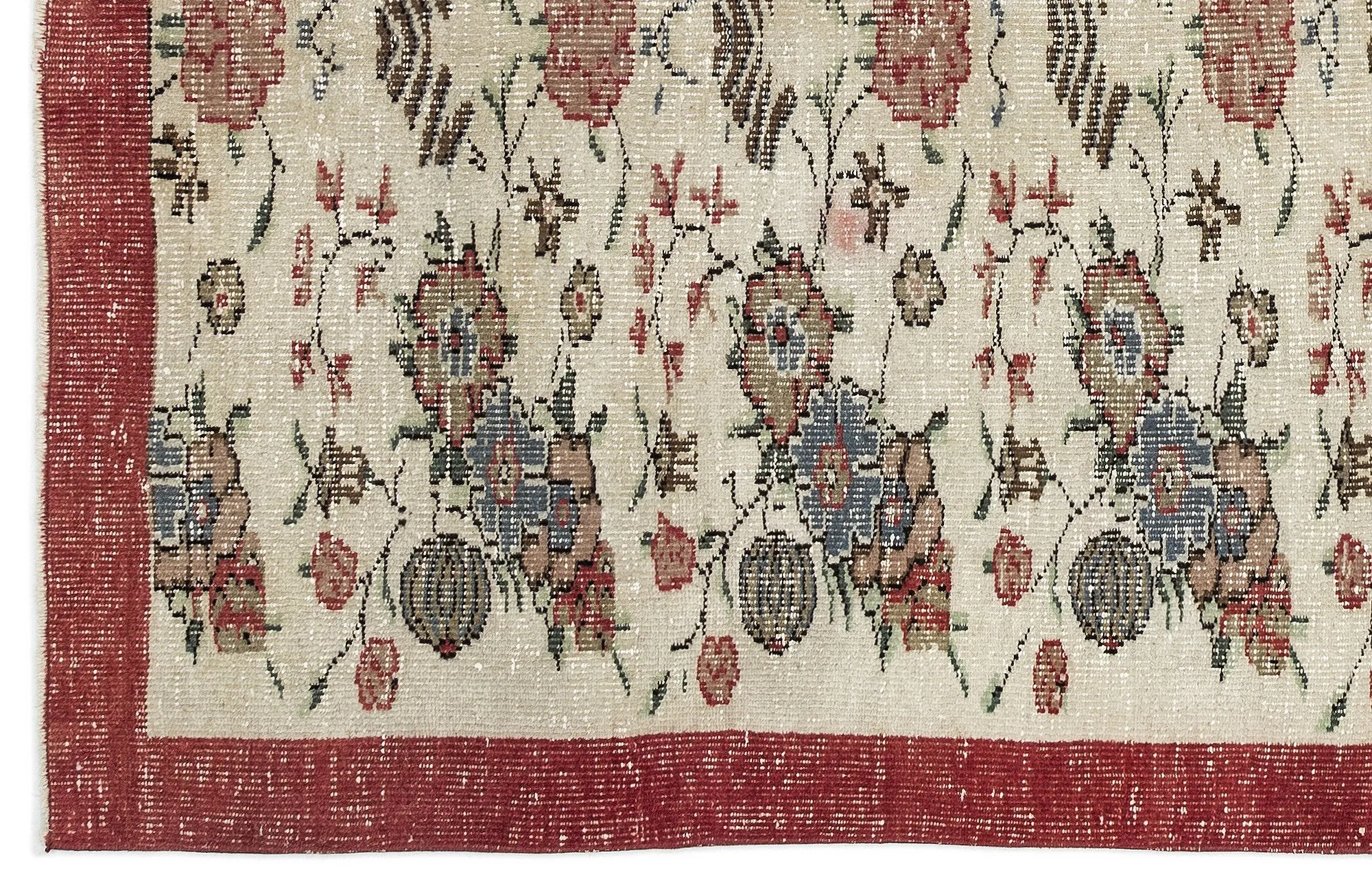 Retro Design Naturel Over Dyed Vintage Rug 5'10'' x 9'3'' ft 177 x 283 cm