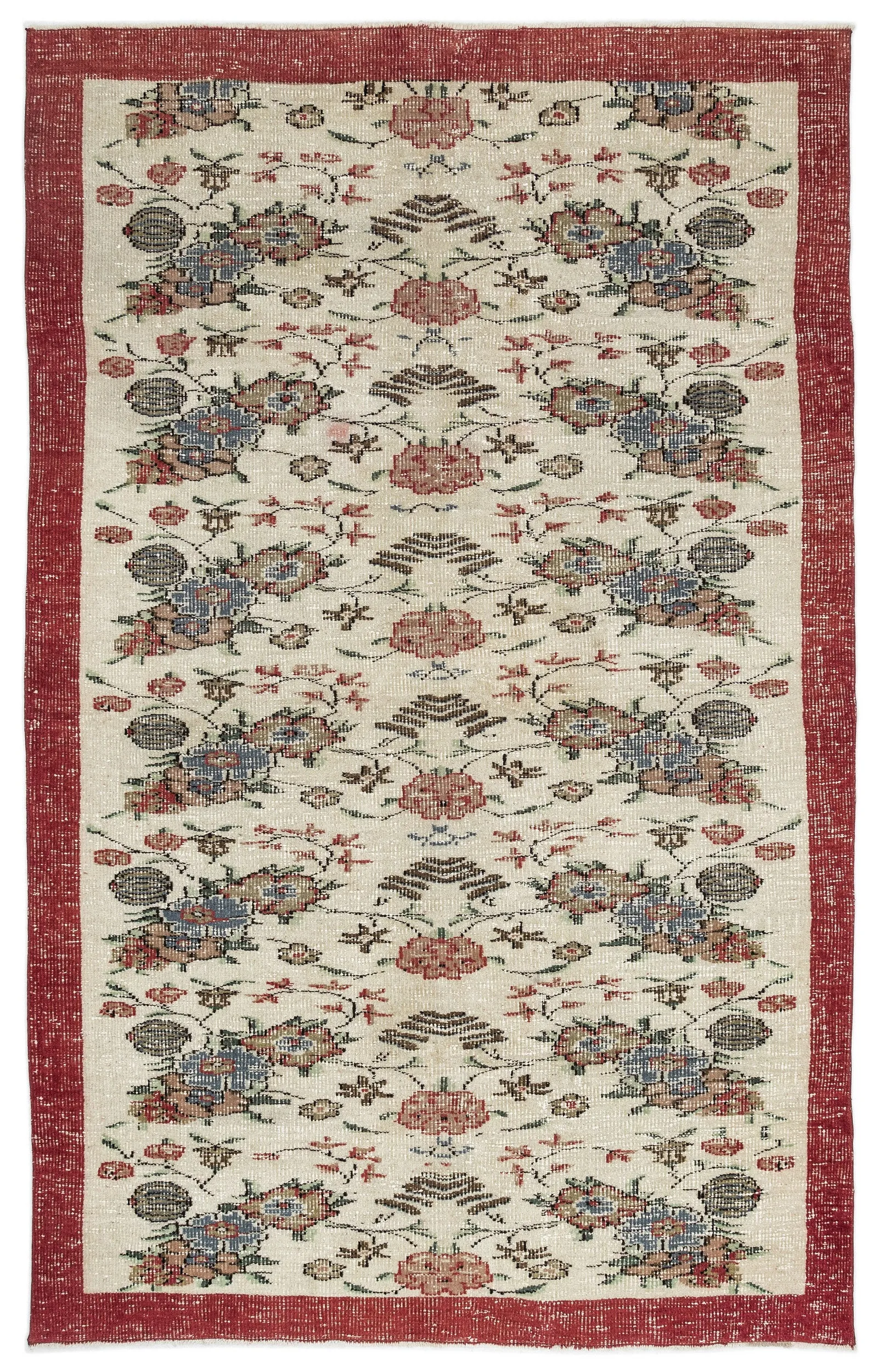 Retro Design Naturel Over Dyed Vintage Rug 5'10'' x 9'3'' ft 177 x 283 cm