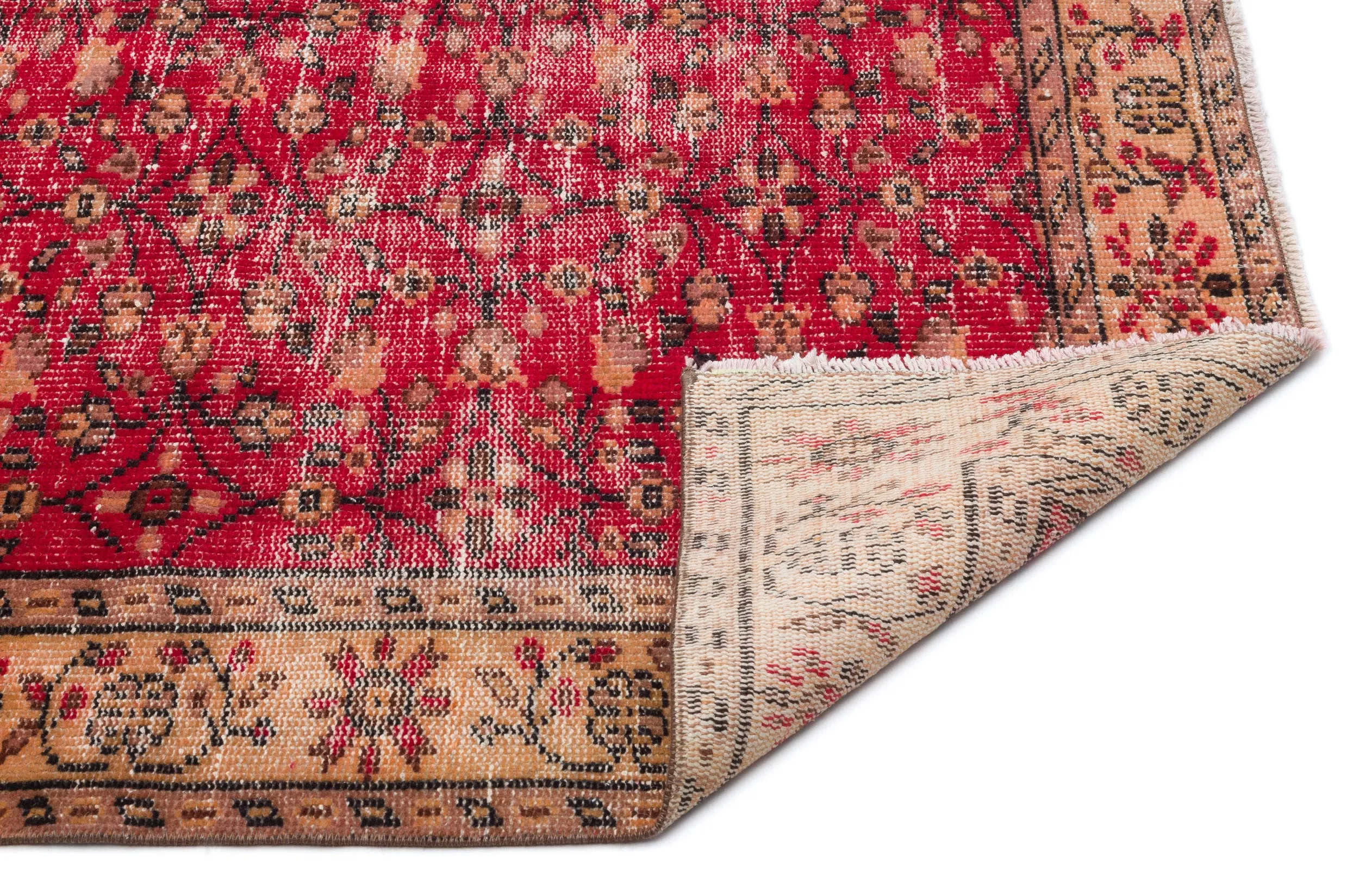 Retro Design Naturel Over Dyed Vintage Rug 5'10'' x 9'7'' ft 177 x 292 cm